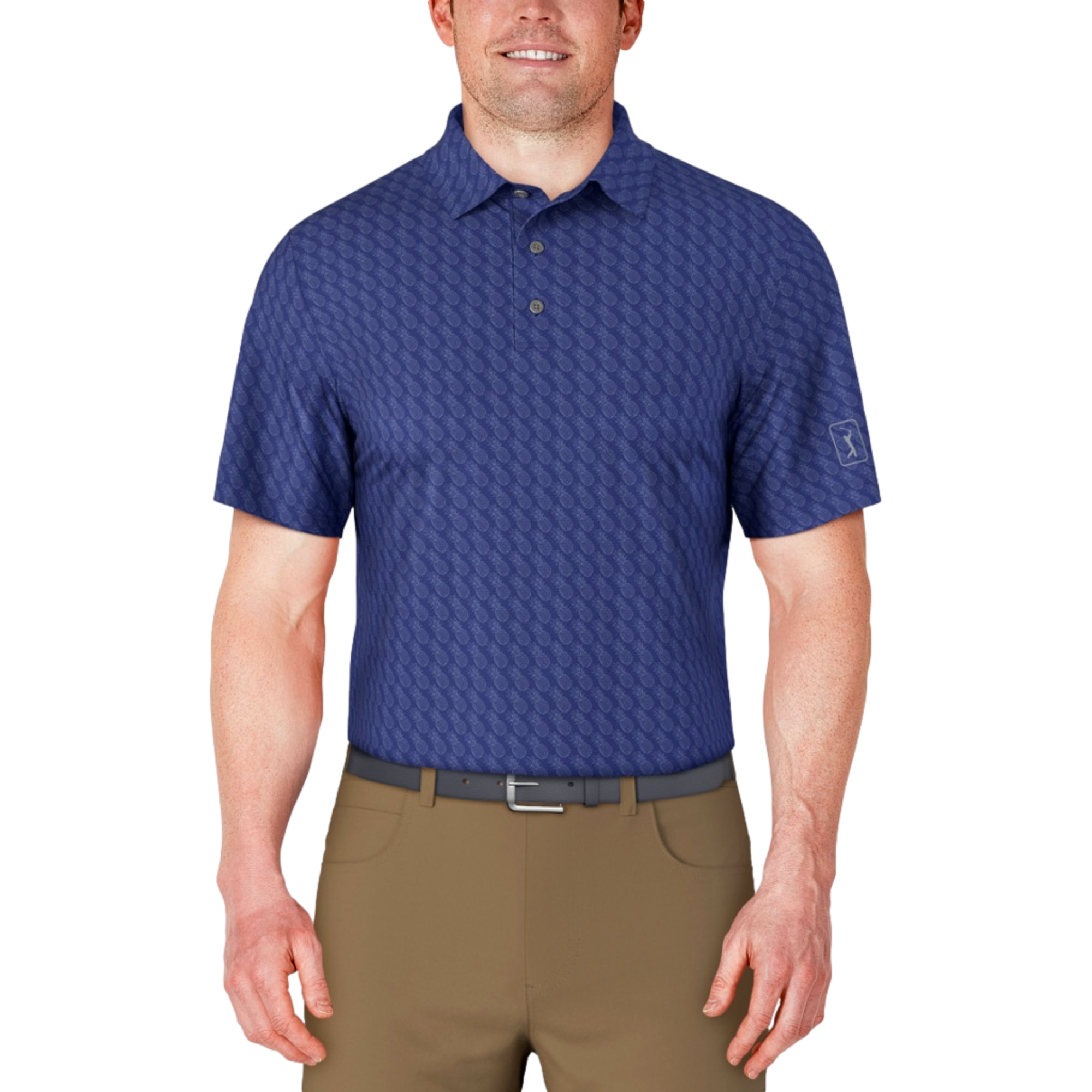 Short Sleeve Pineapple Conversational Men's Golf Polo Shirt