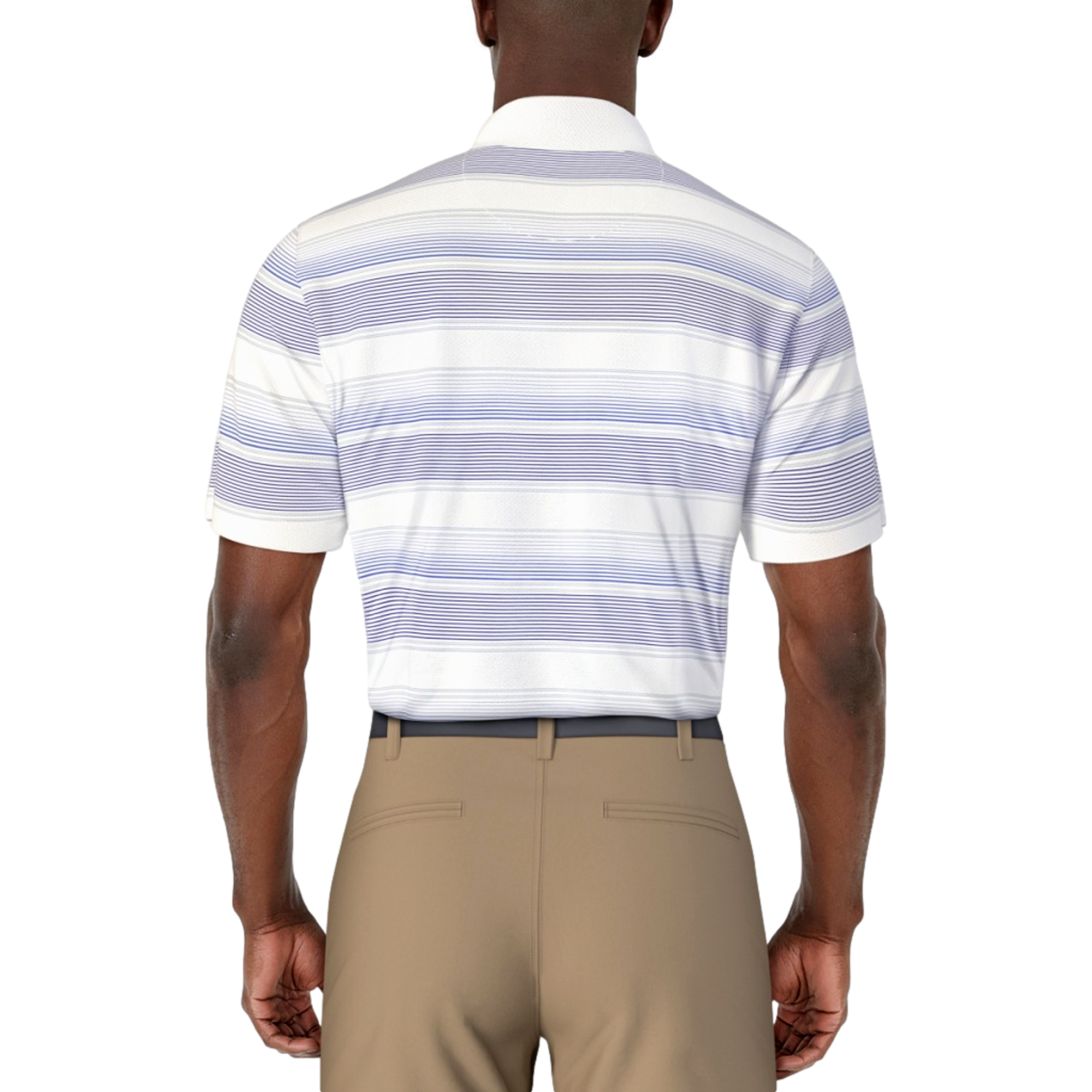 Short Sleeve All Over Stripe Print Men's Golf Polo Shirt