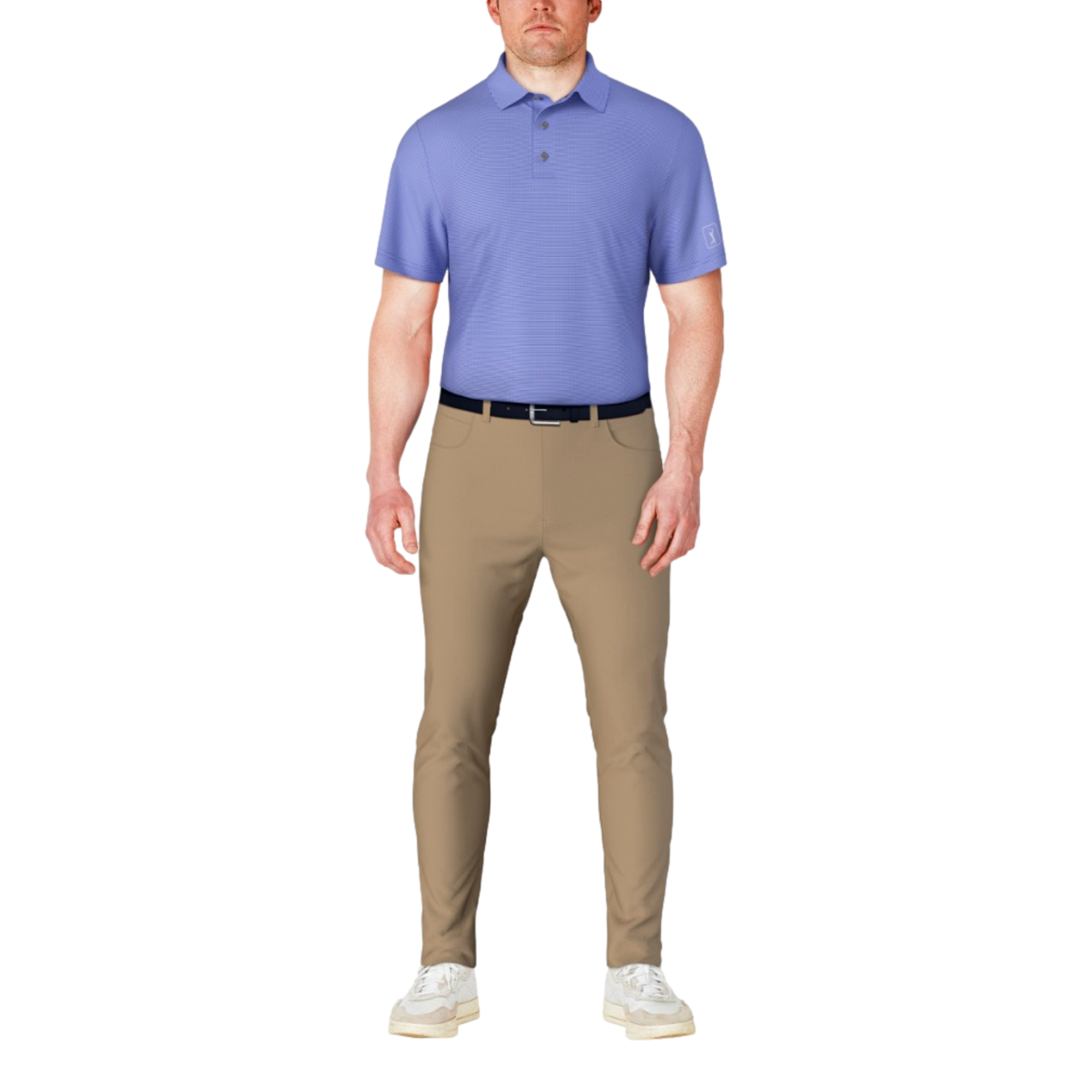 Short Sleeve Horizontal Print Men's Golf Polo Shirt