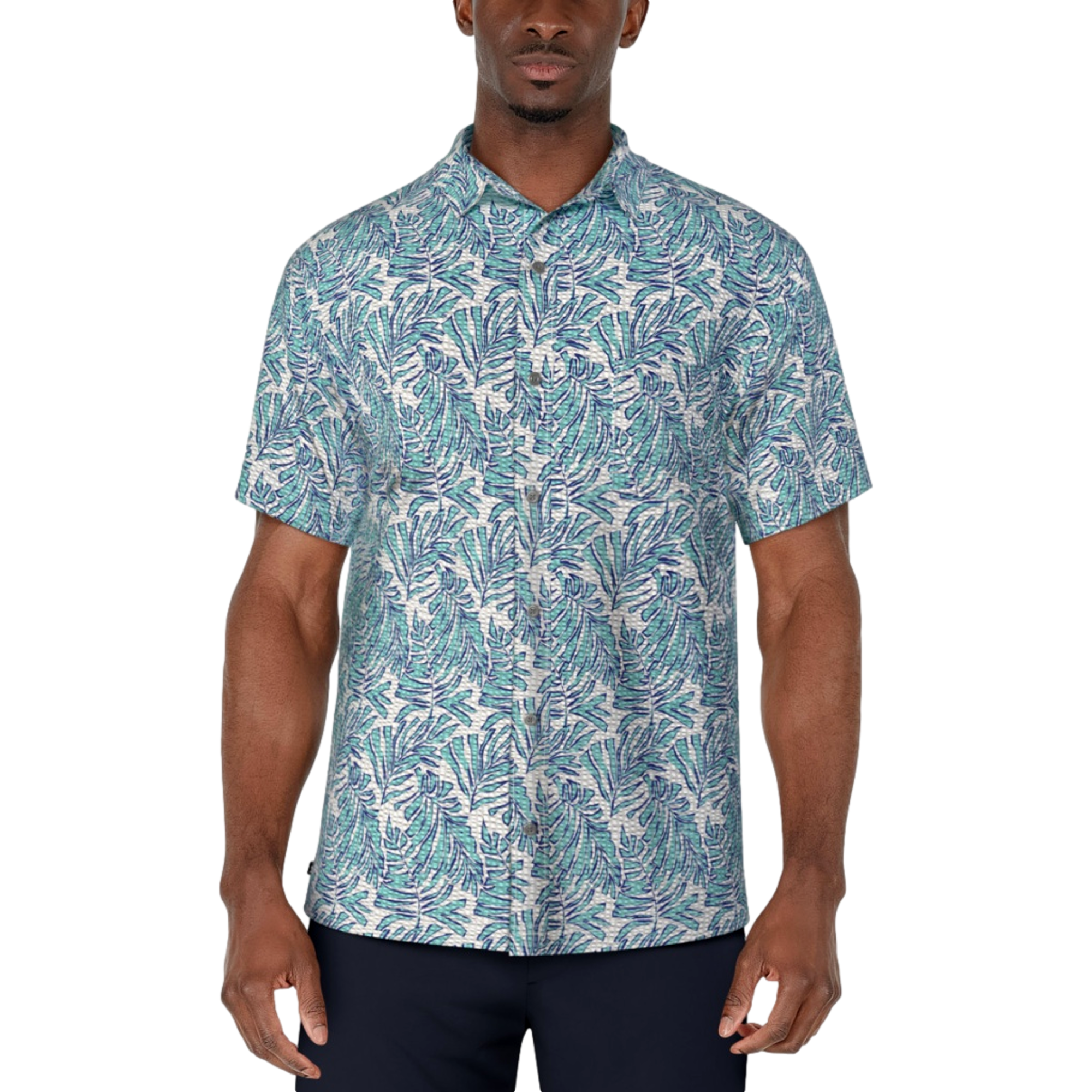 Short Sleeve Palm Print Print Men's Golf Polo Shirt