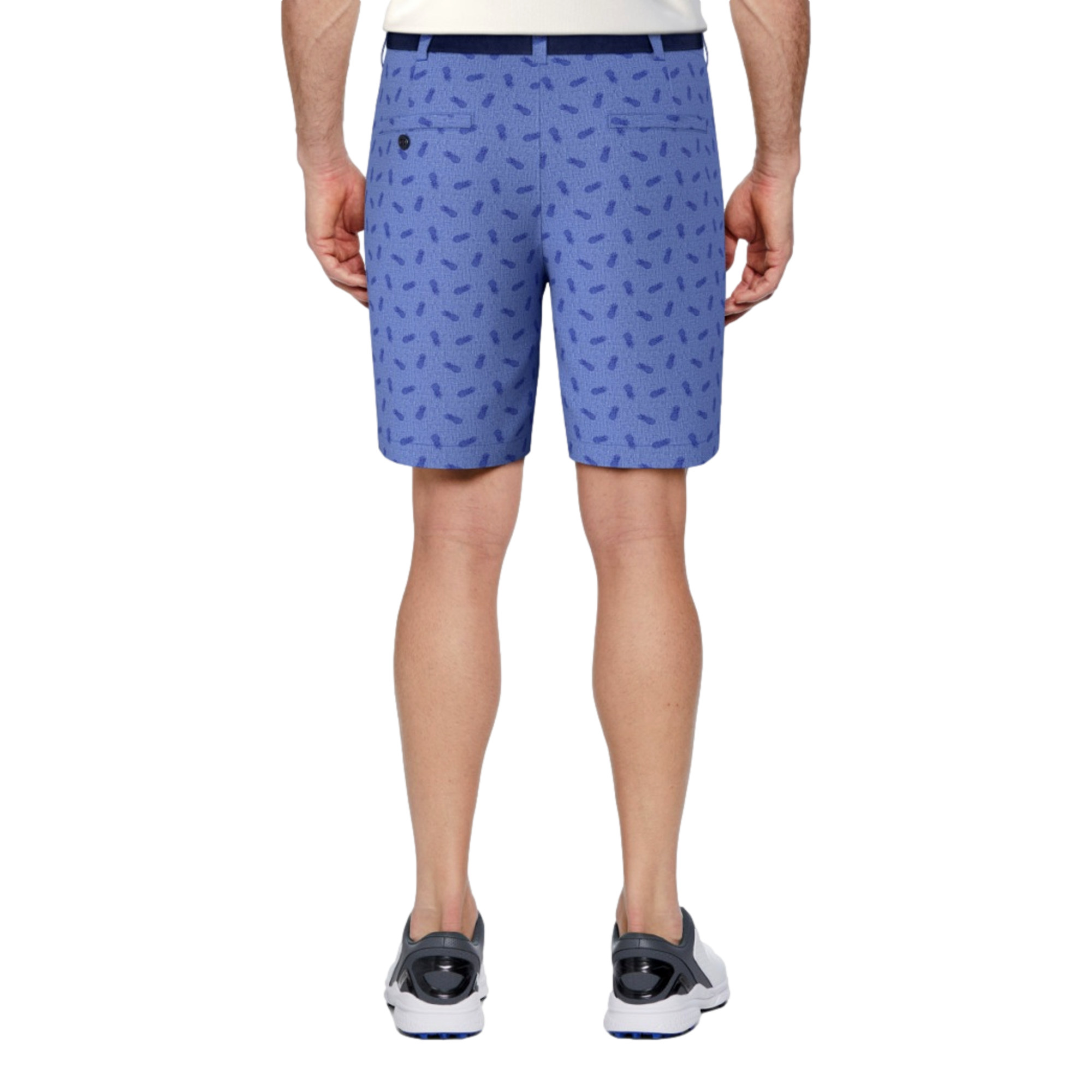 Flat Front Pineapple Print Men's 8" Golf Short
