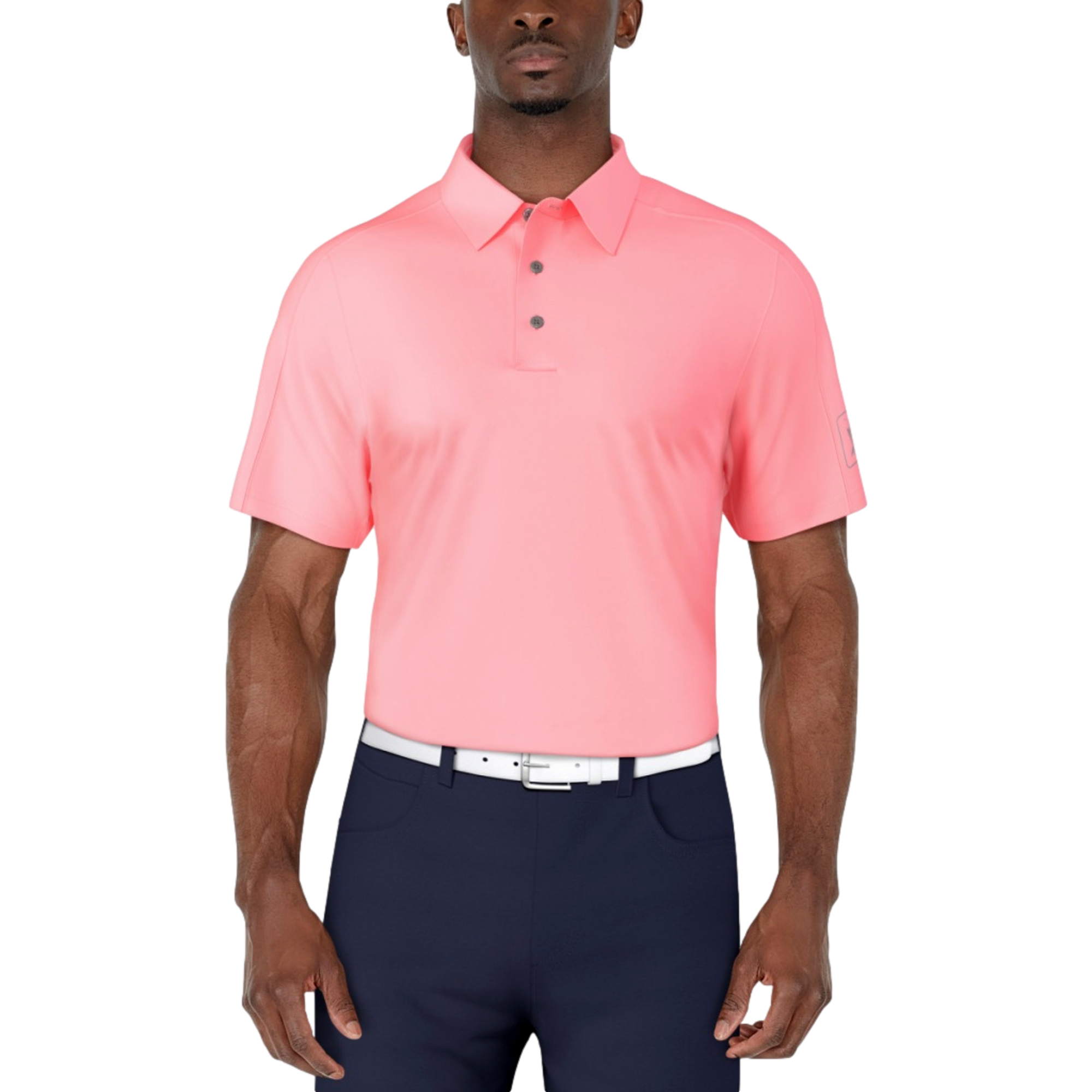 Nylon Cooling Texture Men's Short Sleeve Golf Polo Shirt