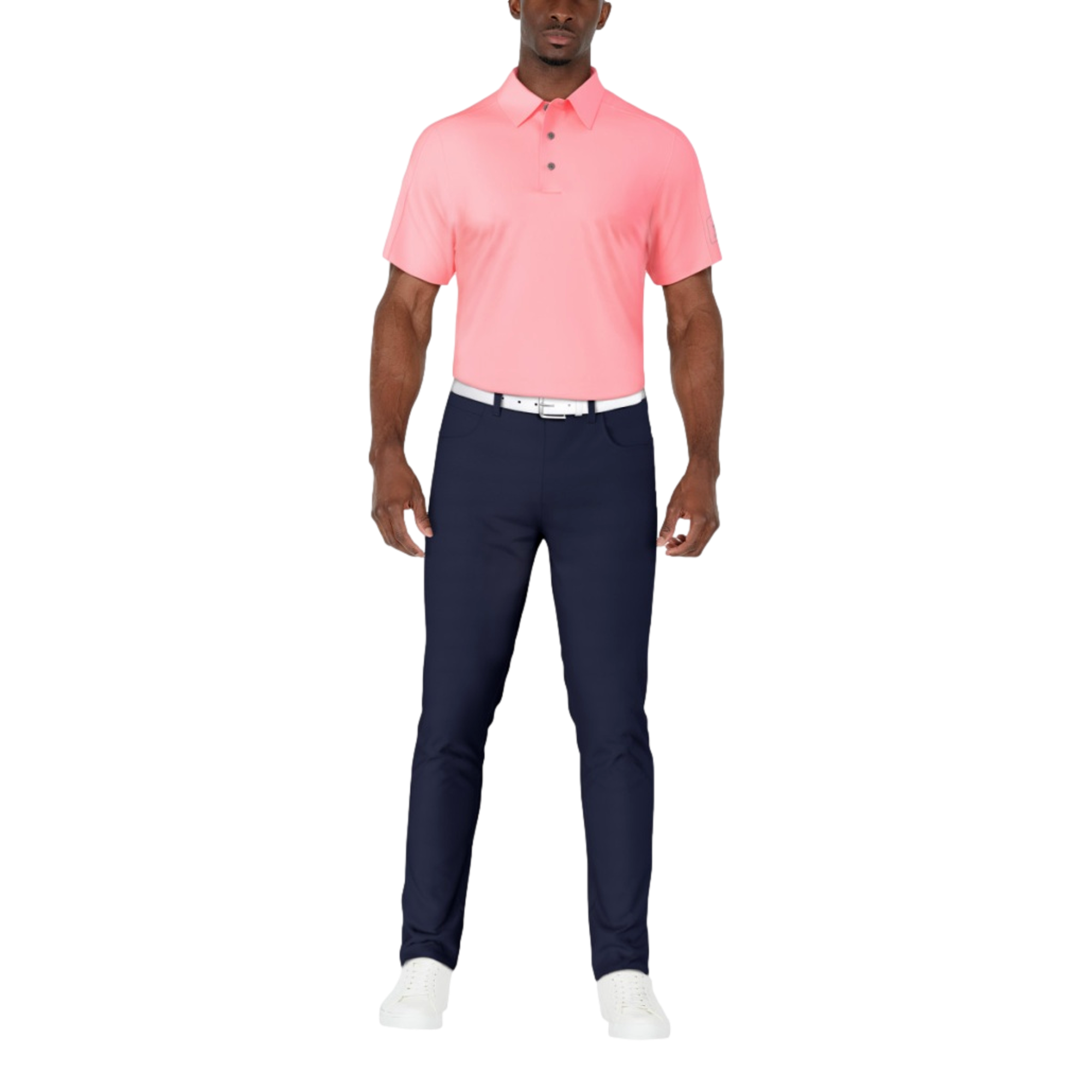 Nylon Cooling Texture Men's Short Sleeve Golf Polo Shirt