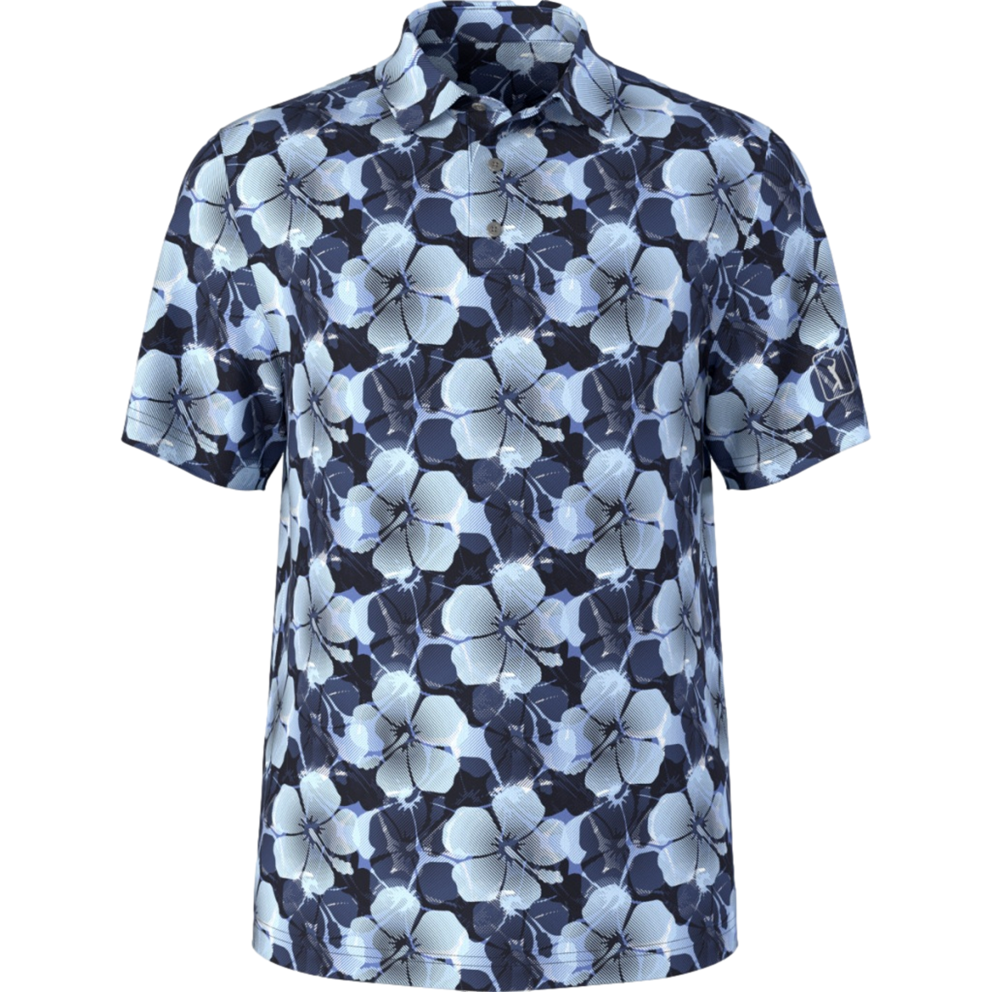 Hibiscus Print Boys Short Sleeve Polo