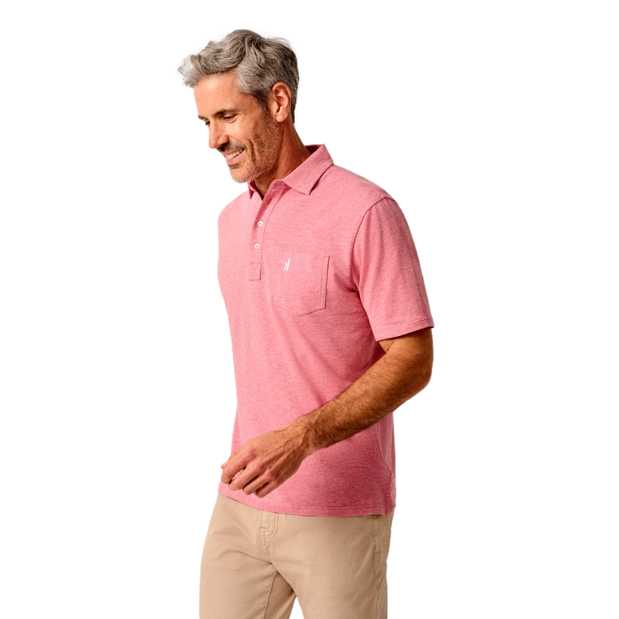 Original 2.0 4-Button Heathered Men's Short Sleeve Golf Polo Shirt