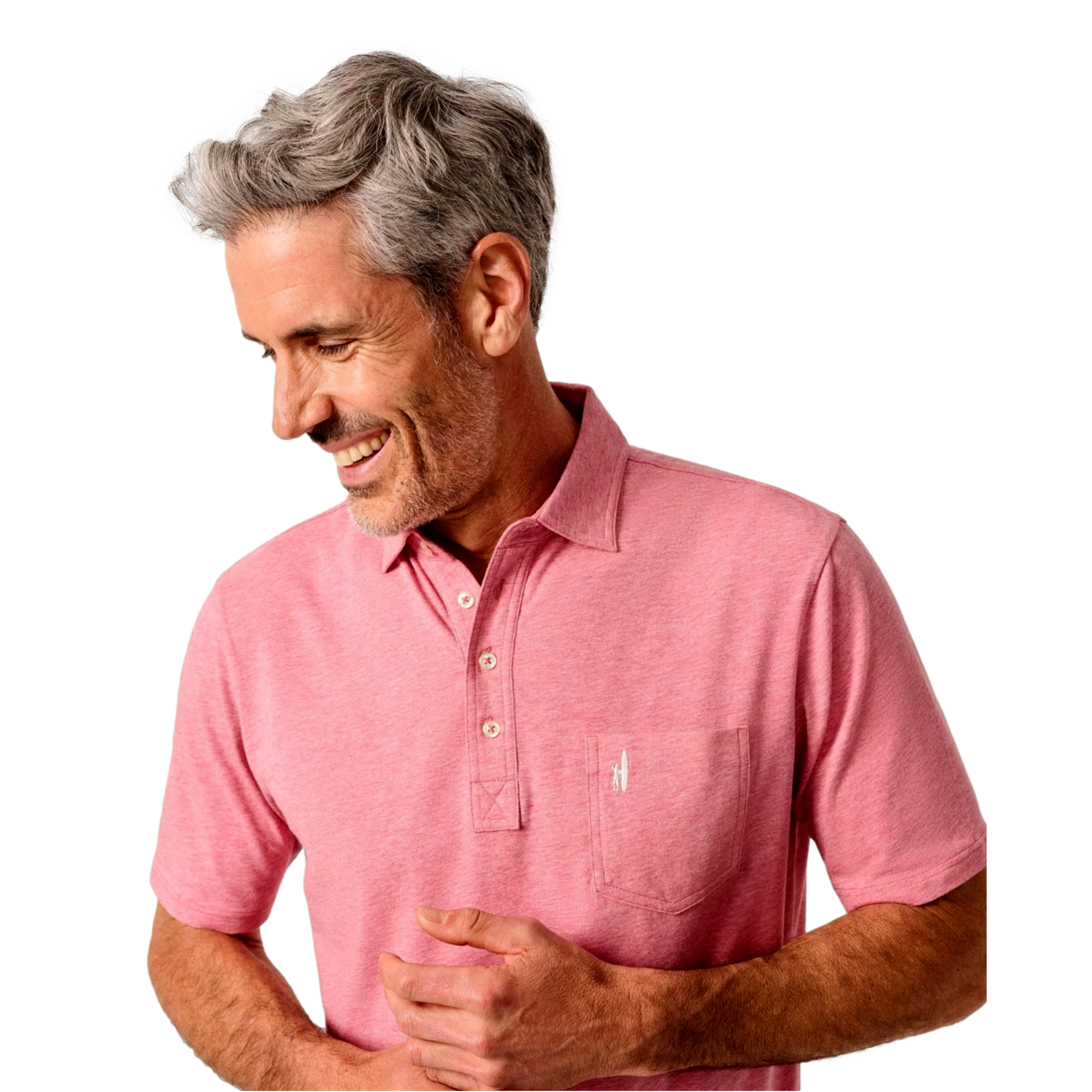 Original 2.0 4-Button Heathered Men's Short Sleeve Golf Polo Shirt