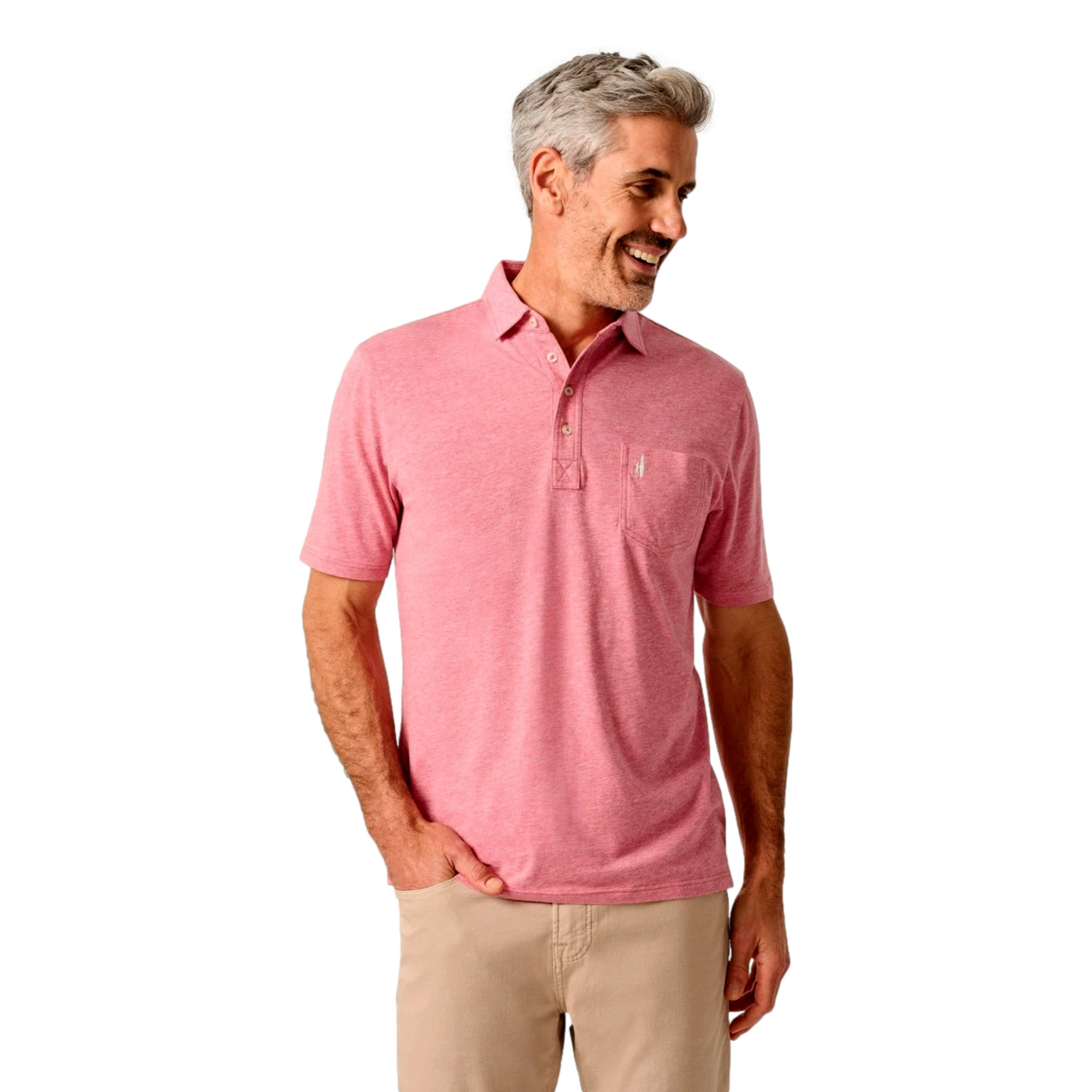 Original 2.0 4-Button Heathered Men's Short Sleeve Golf Polo Shirt