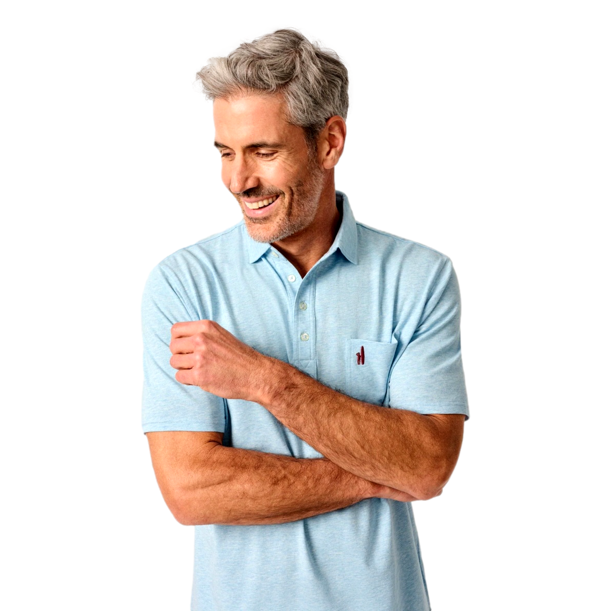 Original 2.0 4-Button Heathered Men's Short Sleeve Golf Polo Shirt