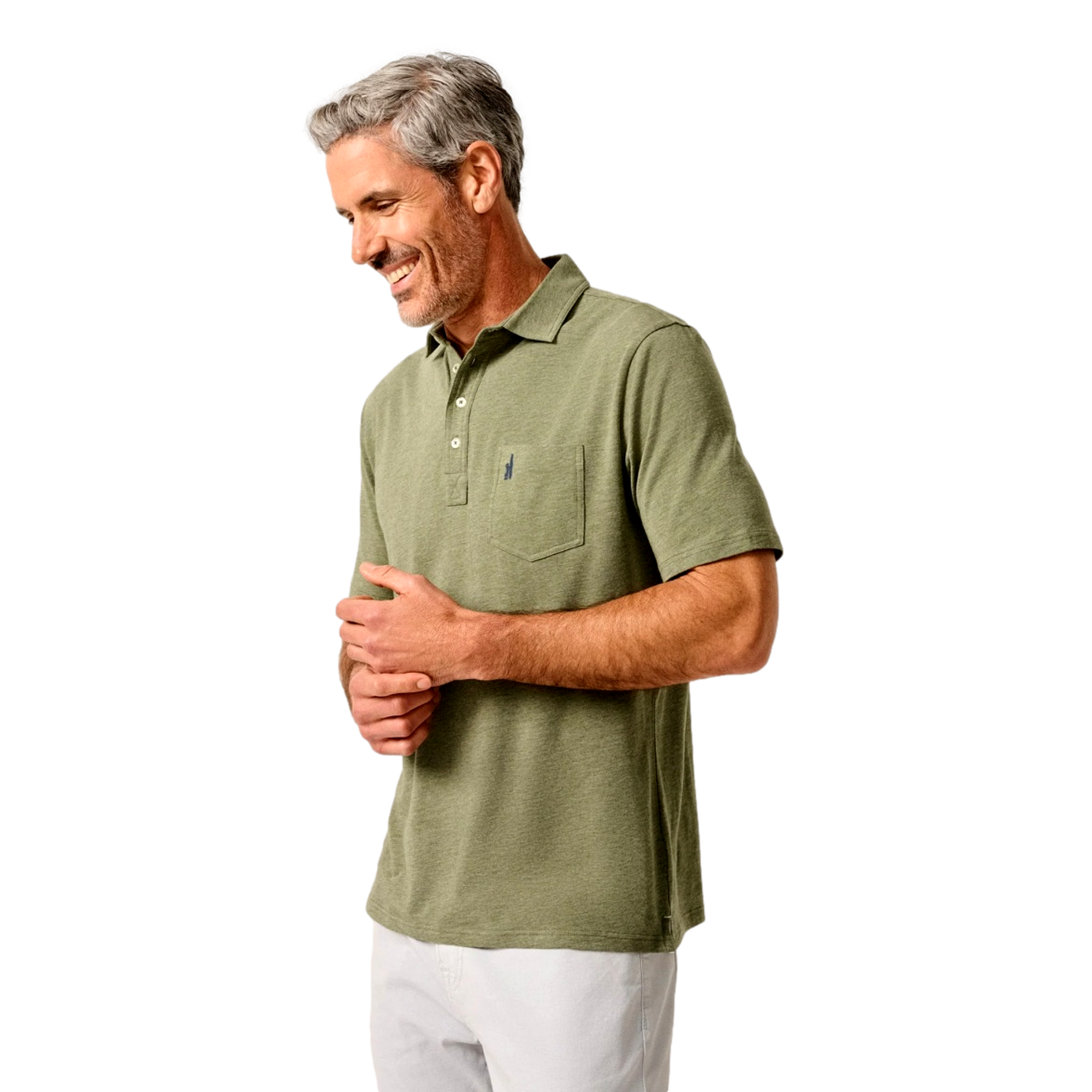 Original 2.0 4-Button Heathered Men's Short Sleeve Golf Polo Shirt