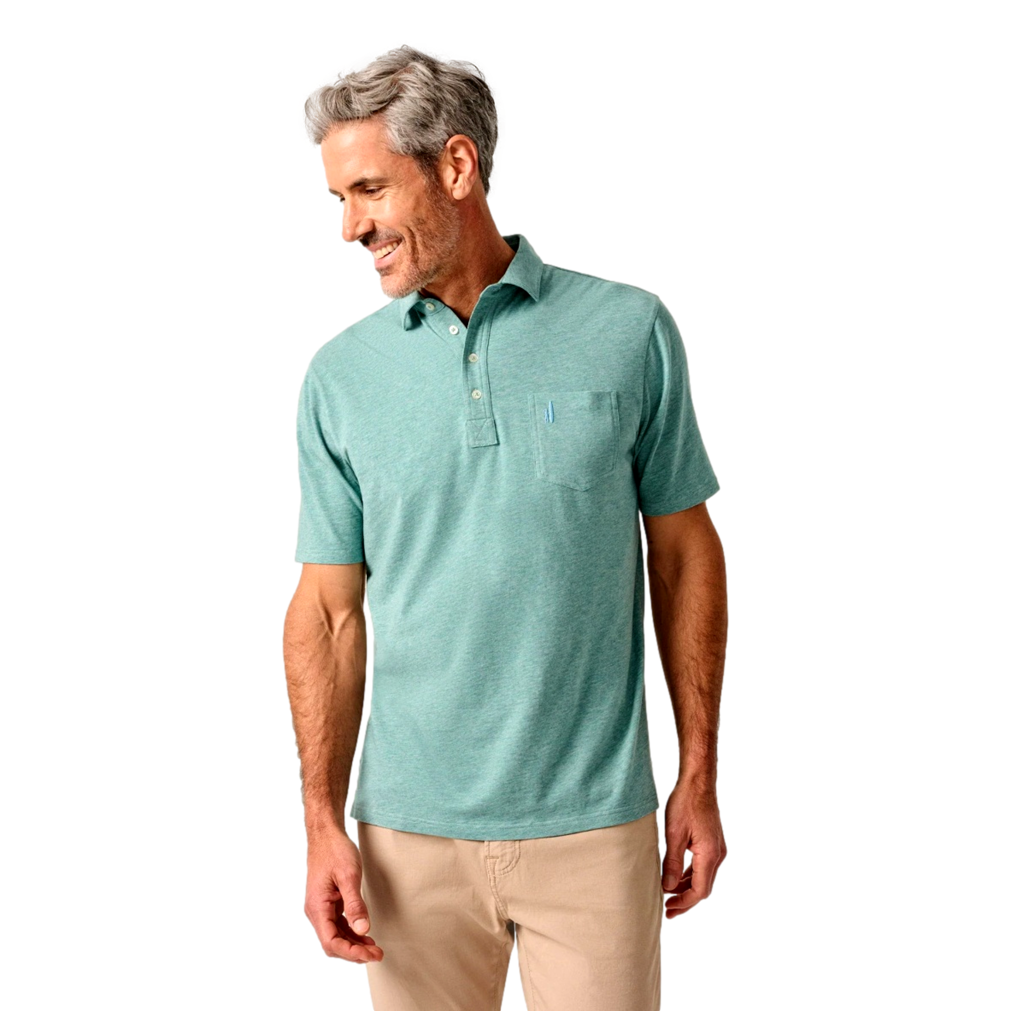 Original 2.0 4-Button Heathered Men's Short Sleeve Golf Polo Shirt