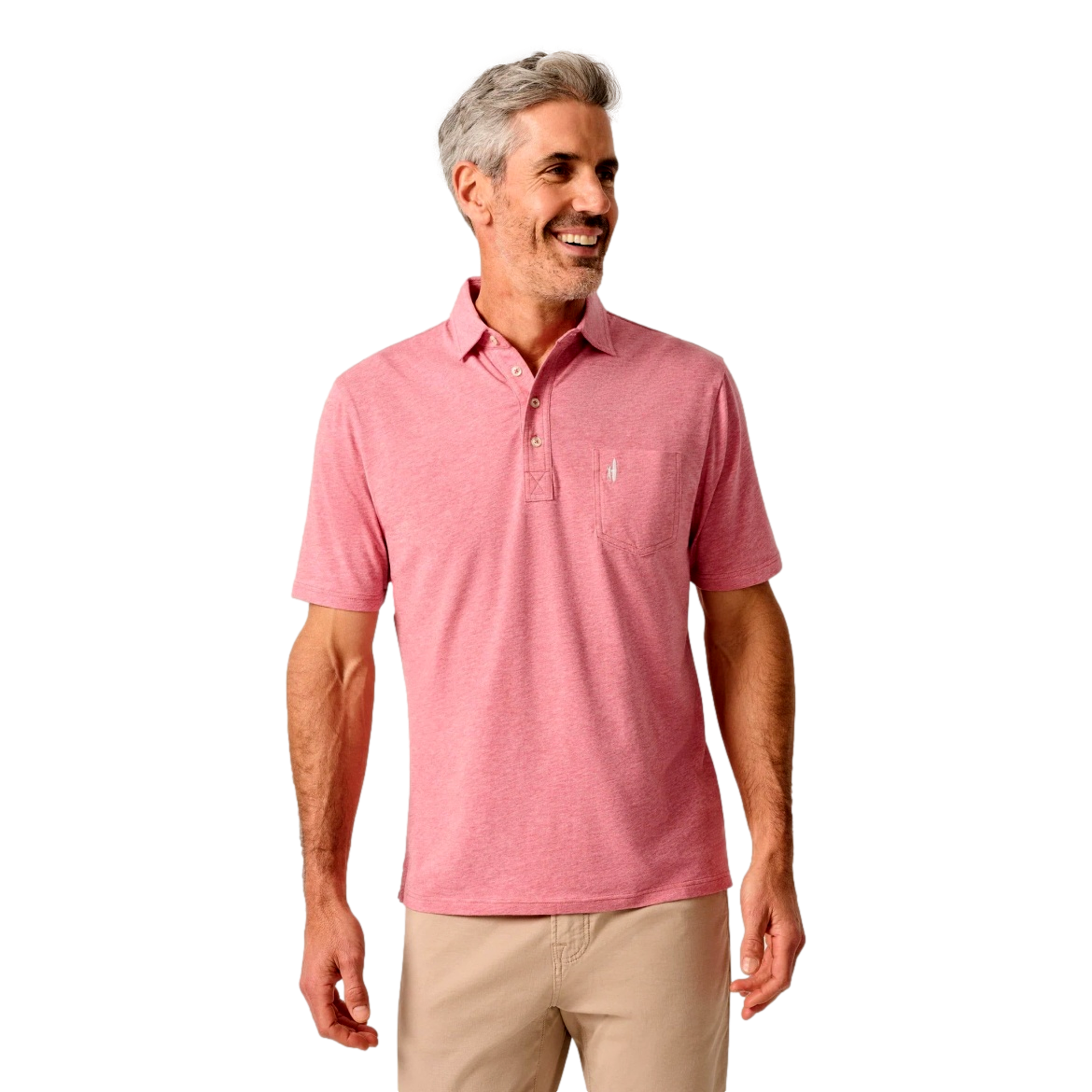 Original 2.0 4-Button Heathered Men's Short Sleeve Golf Polo Shirt