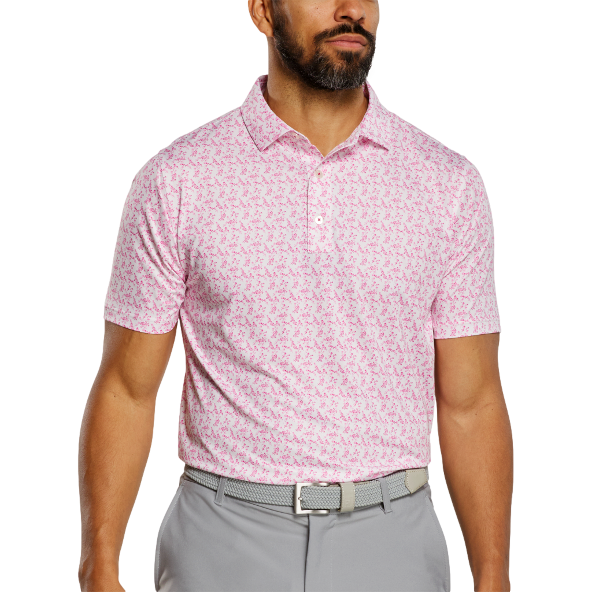 Vintage Floral Lisle Men's Golf Polo Shirt