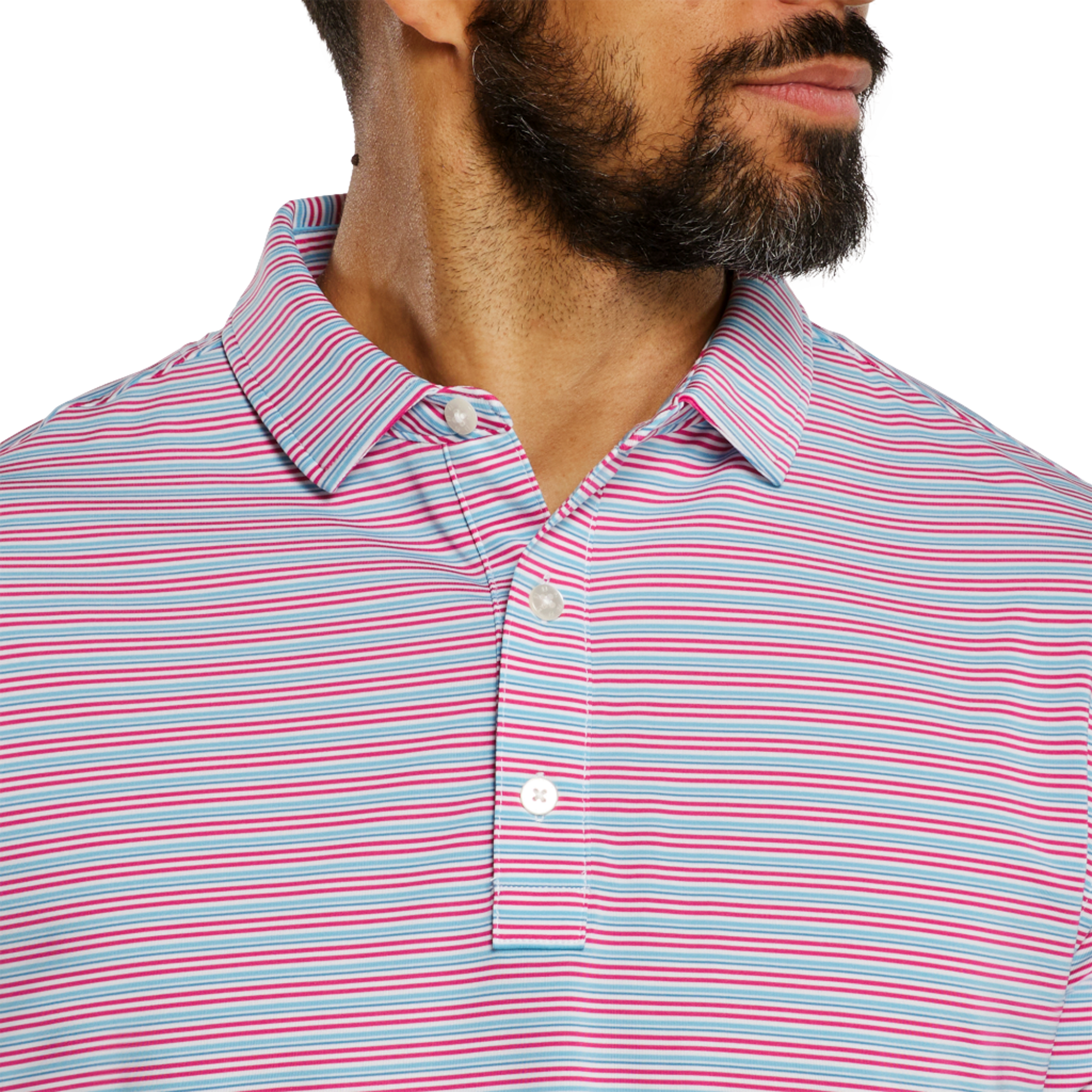 Multi Stripe Lisle Men's Short Sleeve Golf Polo Shirt