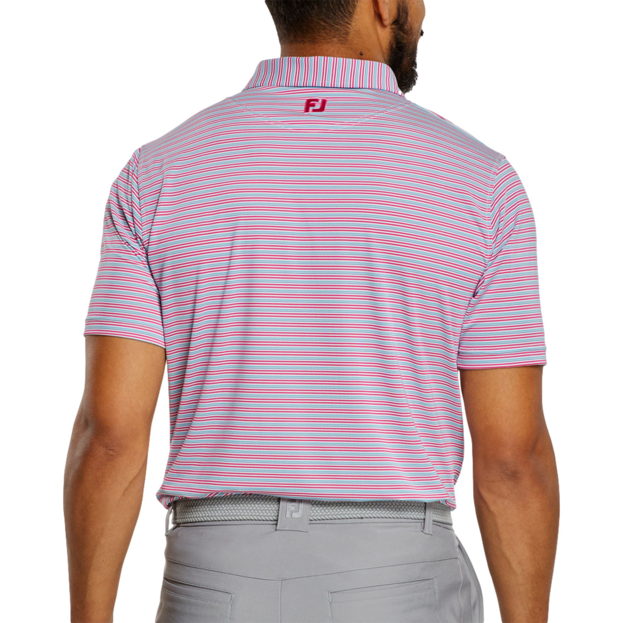 Multi Stripe Lisle Men's Short Sleeve Golf Polo Shirt