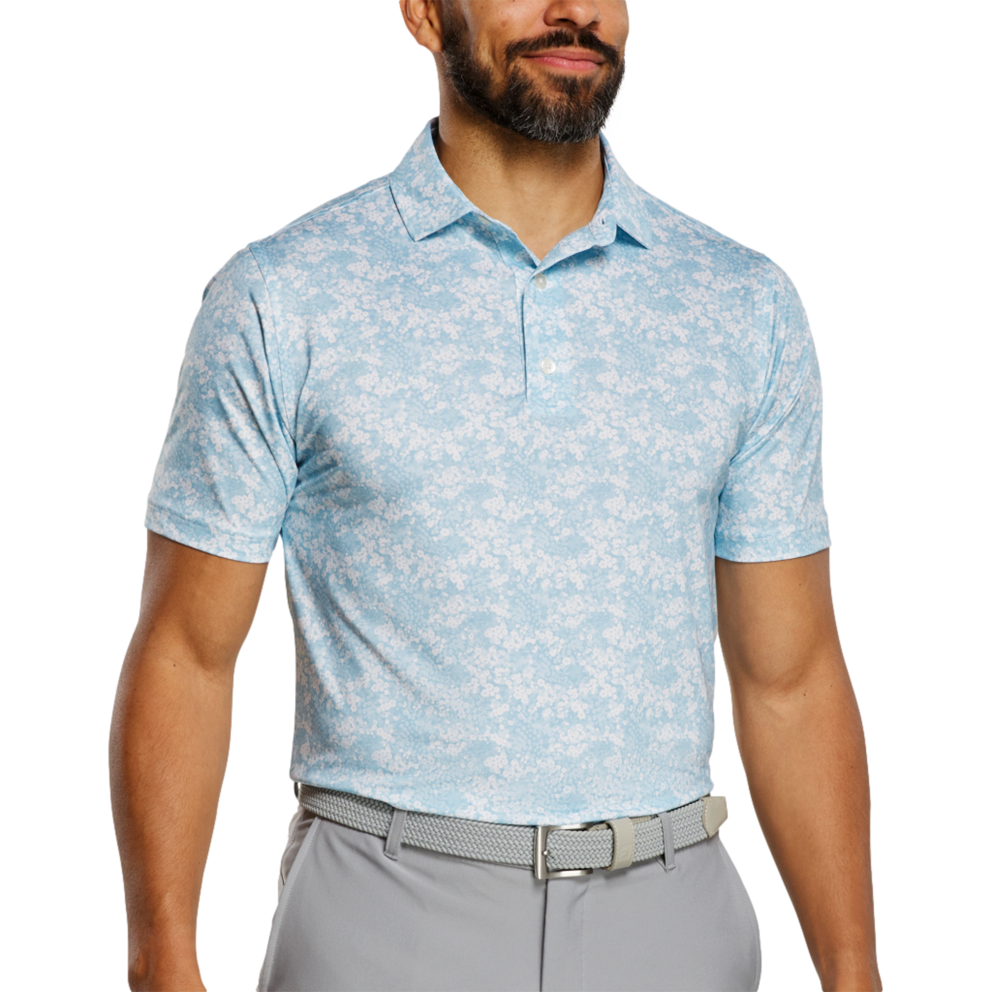 Garden Print Lisle Men's Golf Polo Shirt