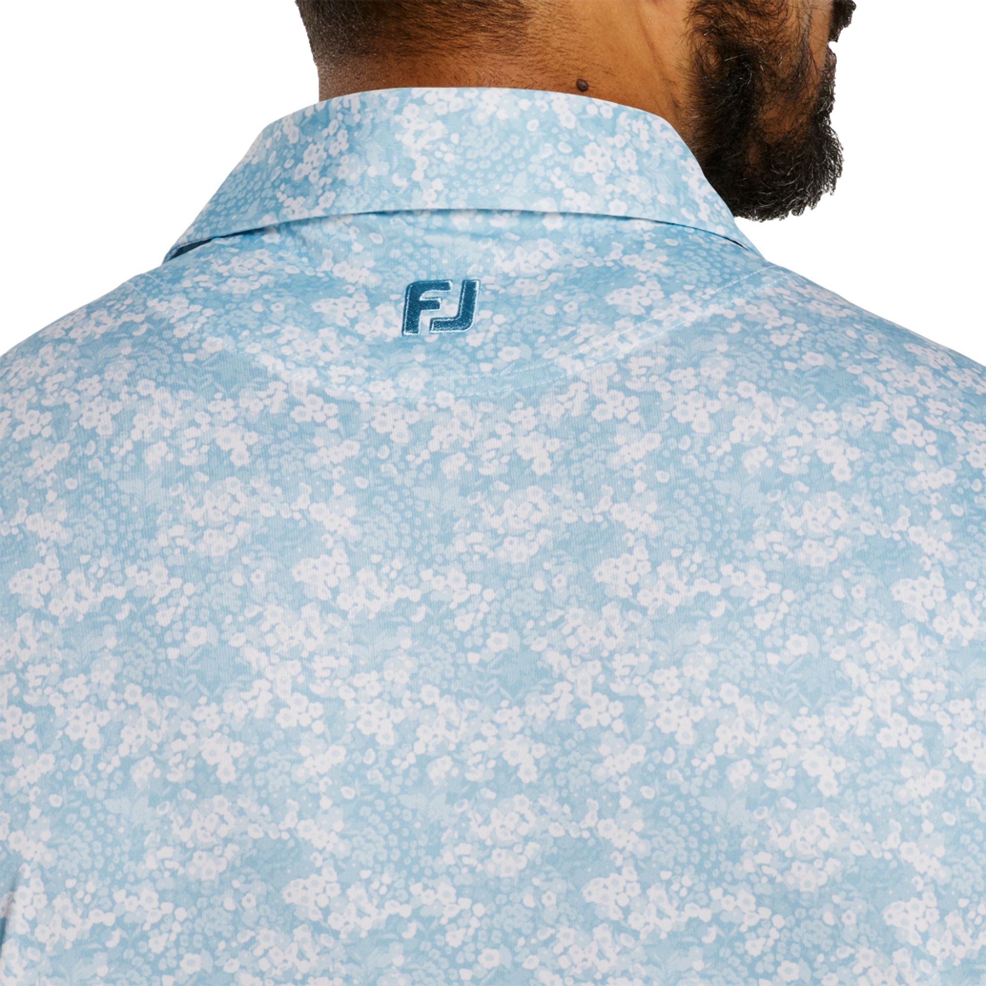 Garden Print Lisle Men's Short Sleeve Golf Polo Shirt