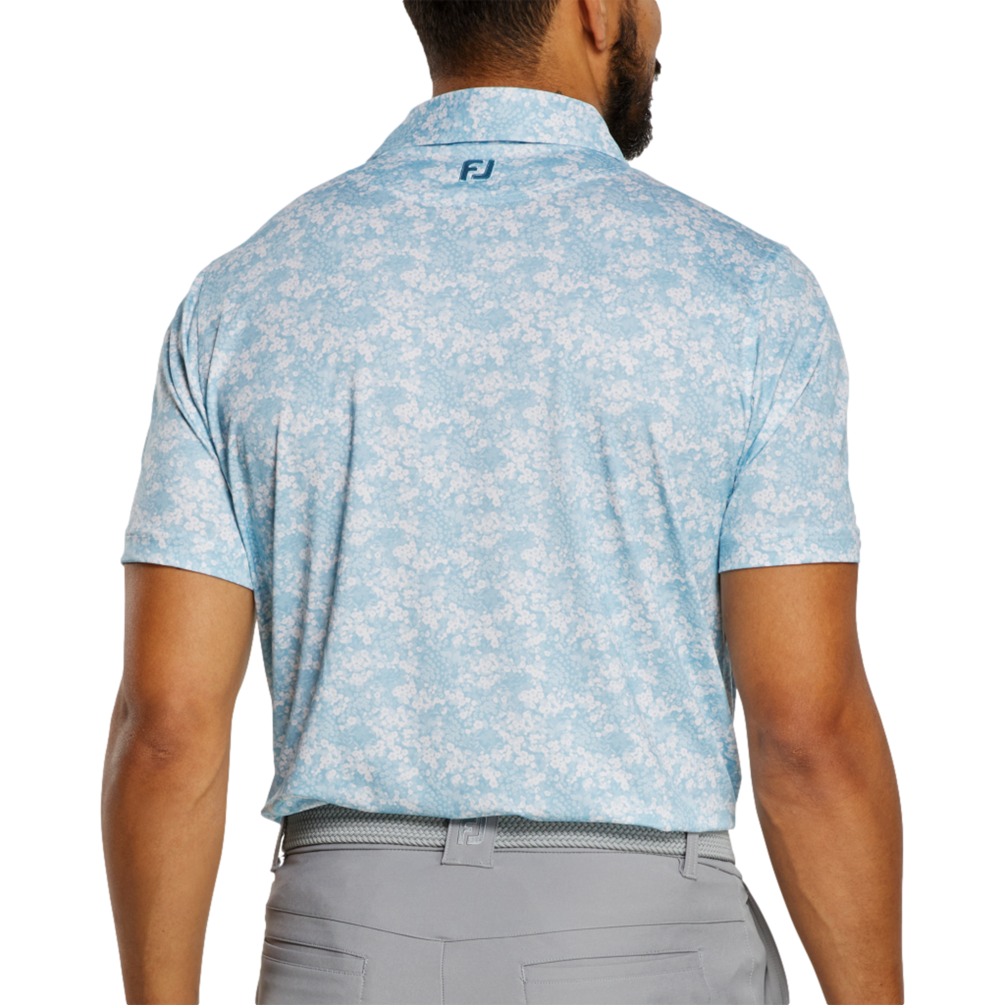 Garden Print Lisle Men's Short Sleeve Golf Polo Shirt