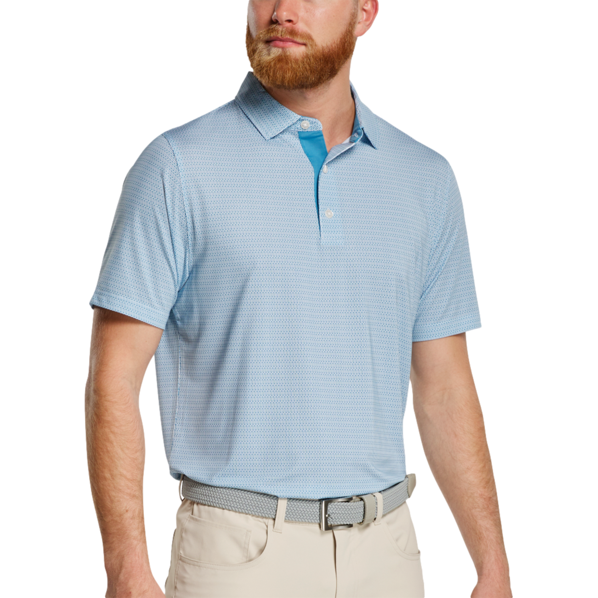 Tee Geo Print Lisle Men's Golf Polo Shirt