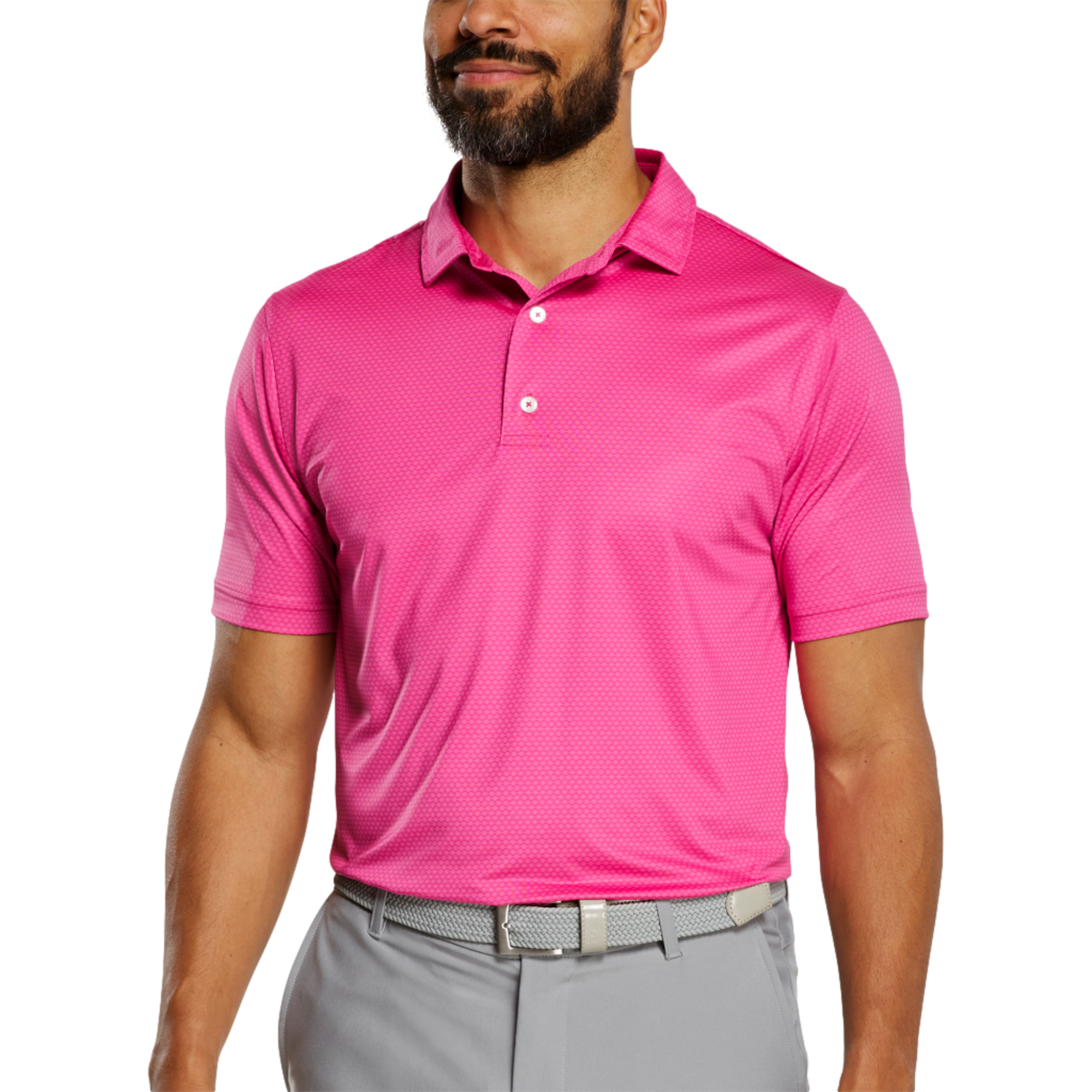 Abacus Print Lisle Men's Golf Polo Shirt