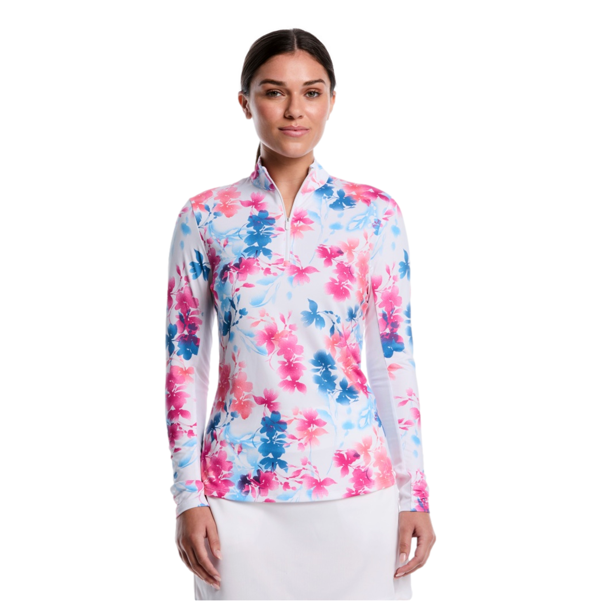 Abstract Floral Sun Protection Women's Golf Quarter Zip