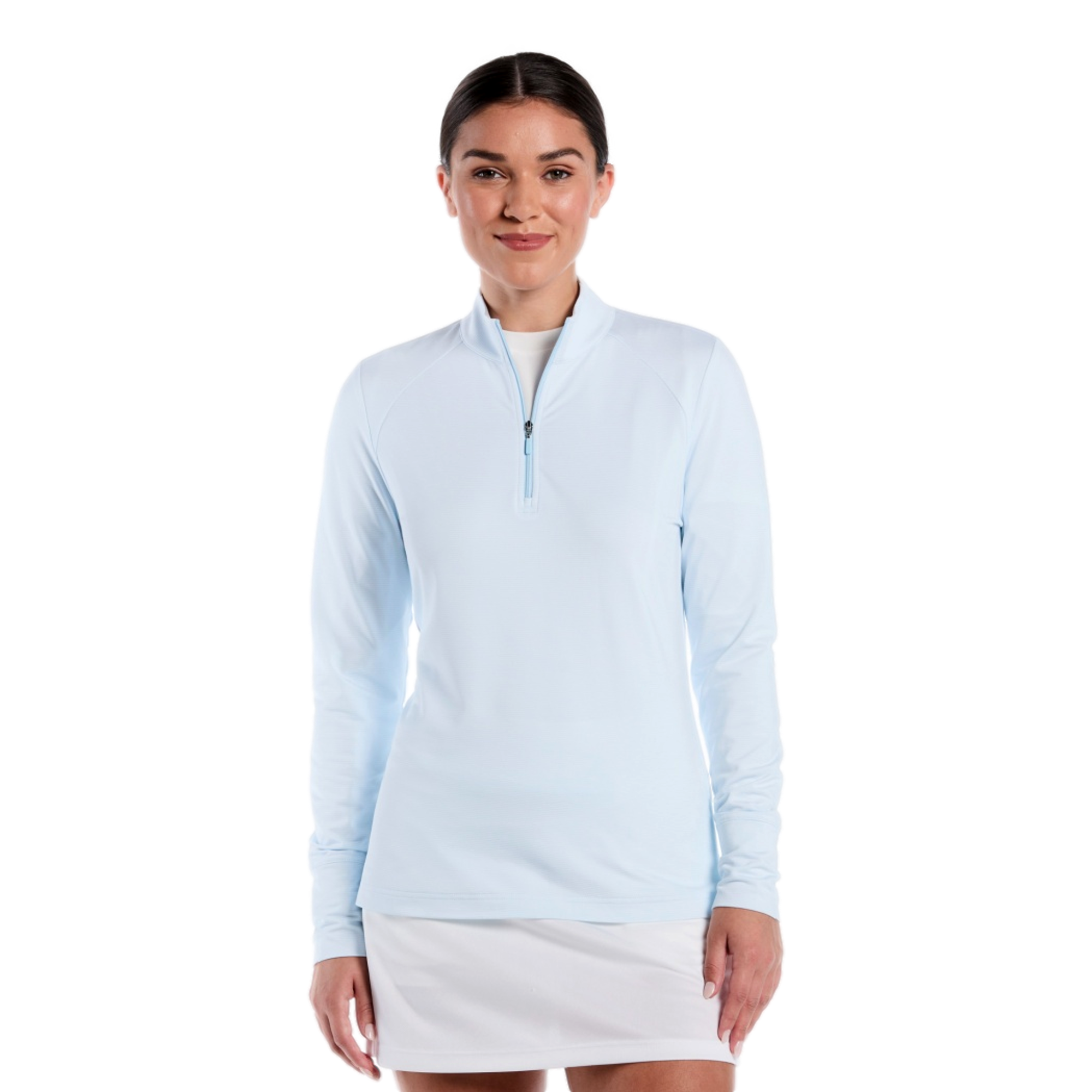 Lightweight Feeder Stripe Women's Golf Quarter Zip