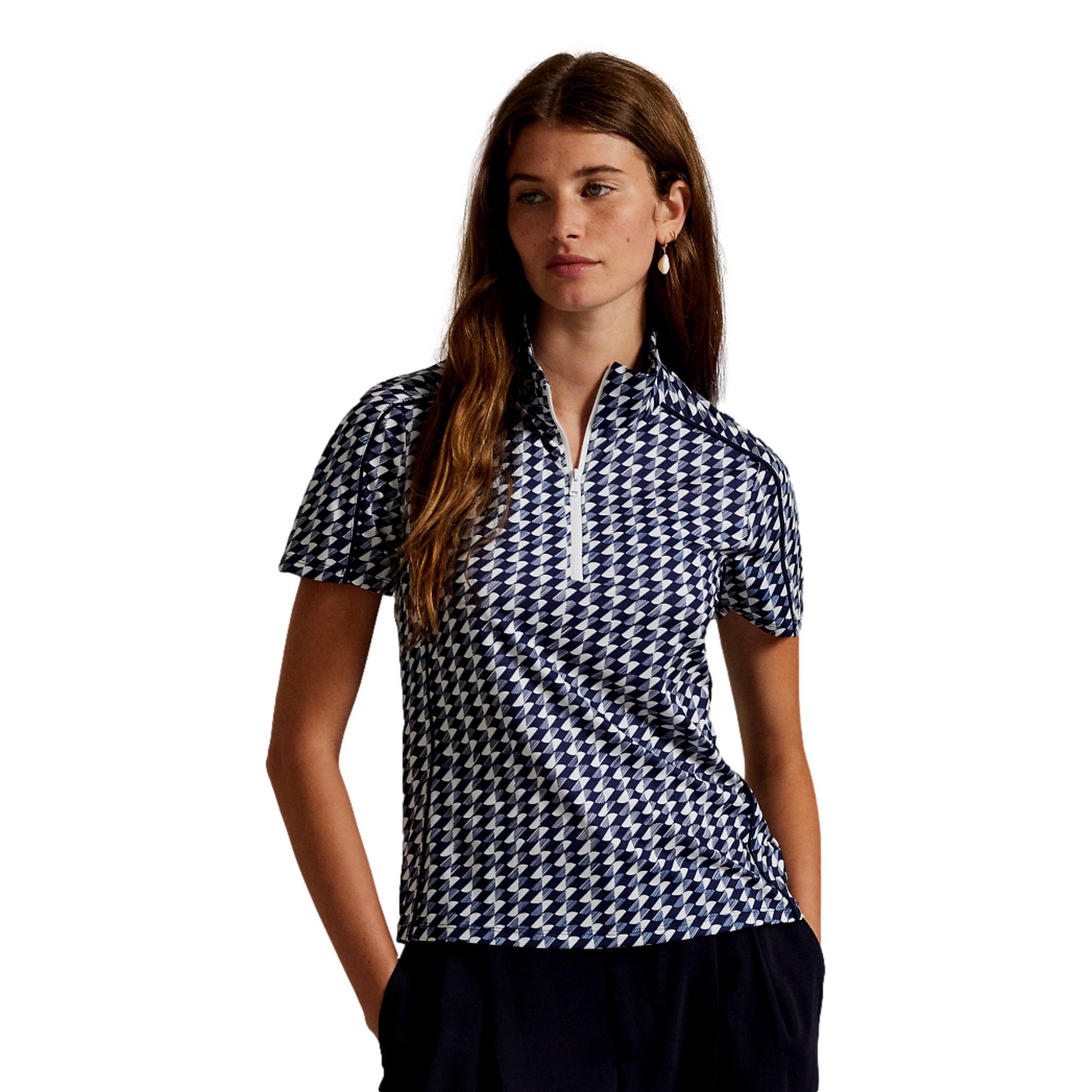 Airflow Print Lightweight Women's Short Sleeve Golf Polo Shirt