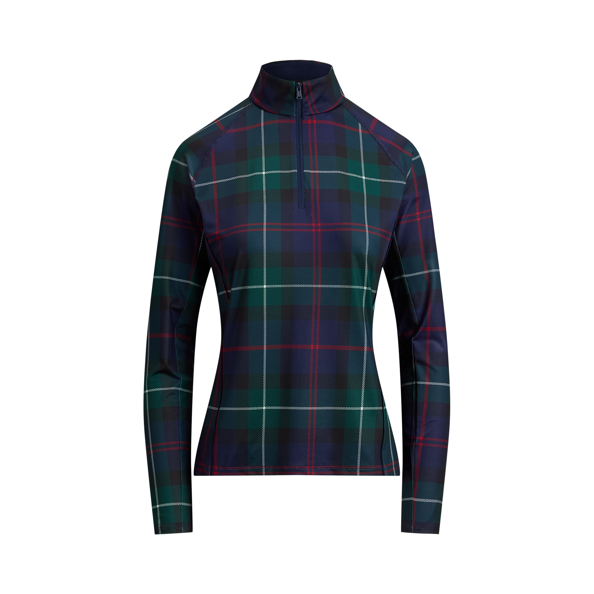 Plaid Stretch Jersey Women's Golf Quarter Zip