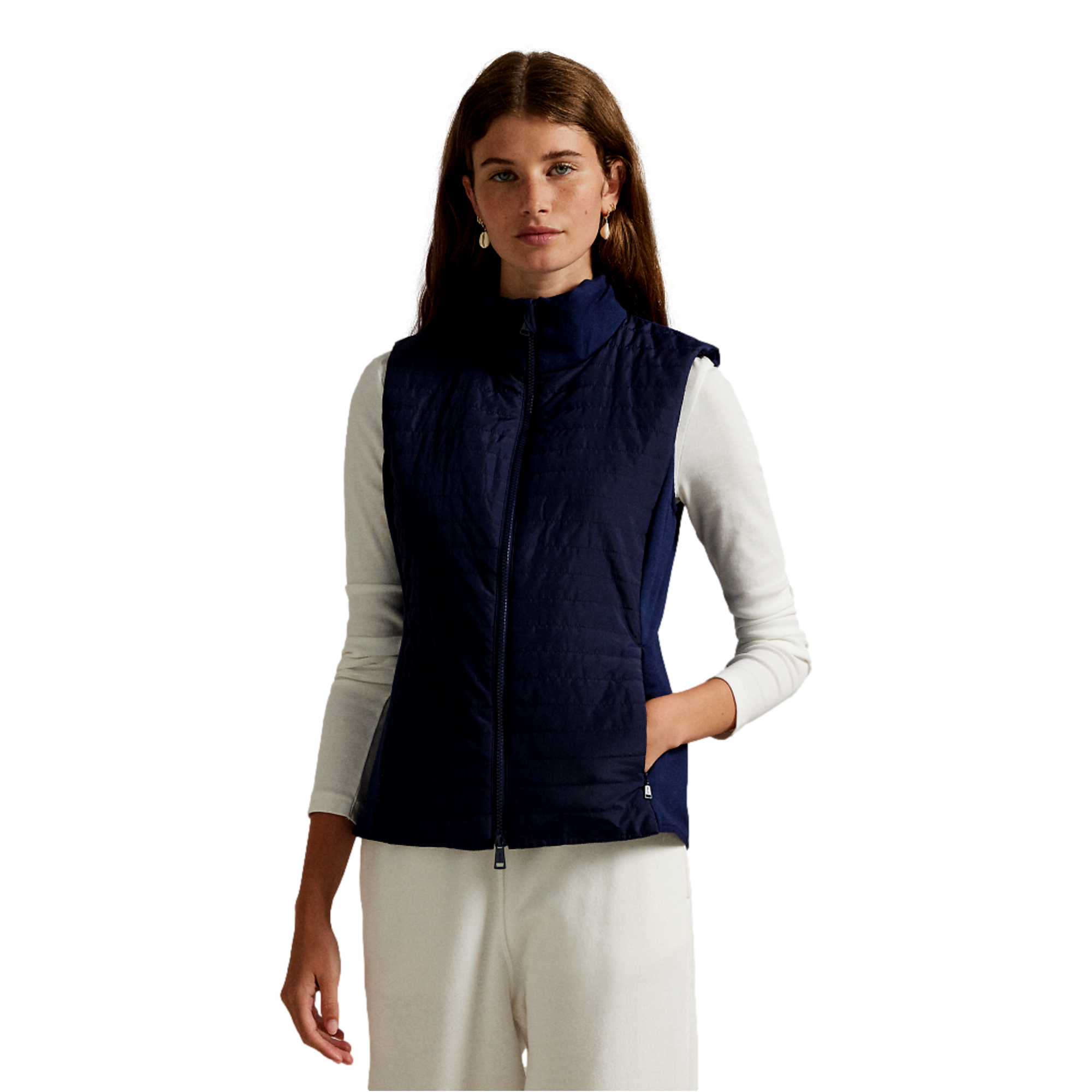 Performance Hybrid Quilted Full Zip Women's Golf Vest