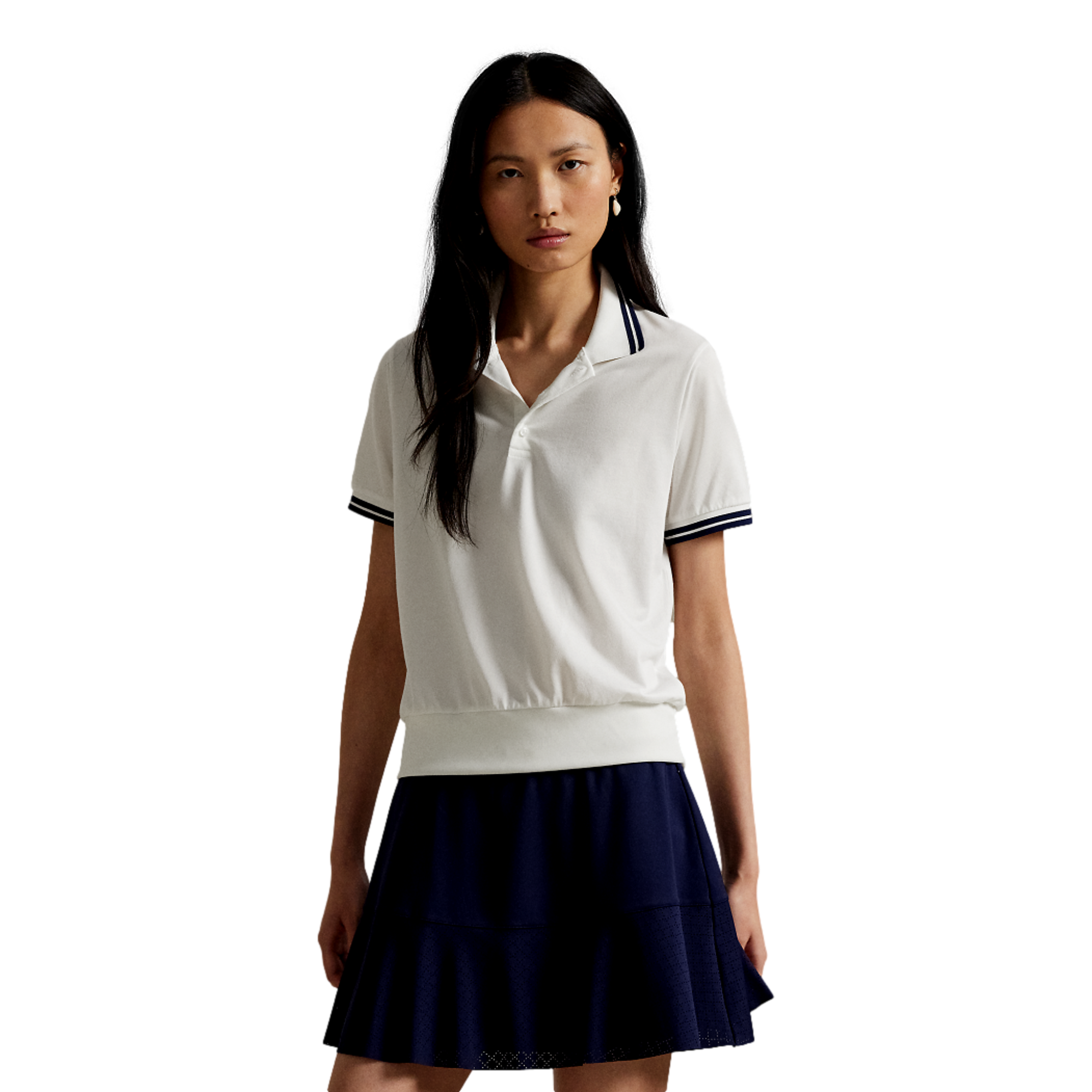Tailored Fit Women's Jersey Cropped Golf Polo Shirt