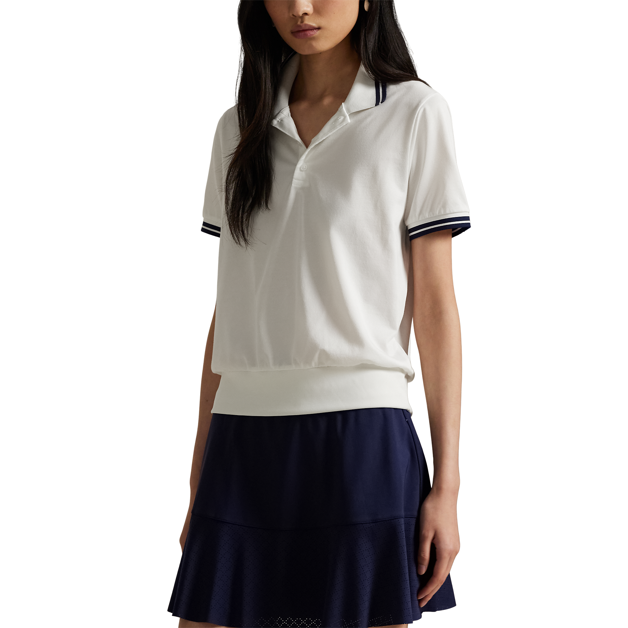 Tailored Fit Jersey Cropped Women's Short Sleeve Golf Polo Shirt