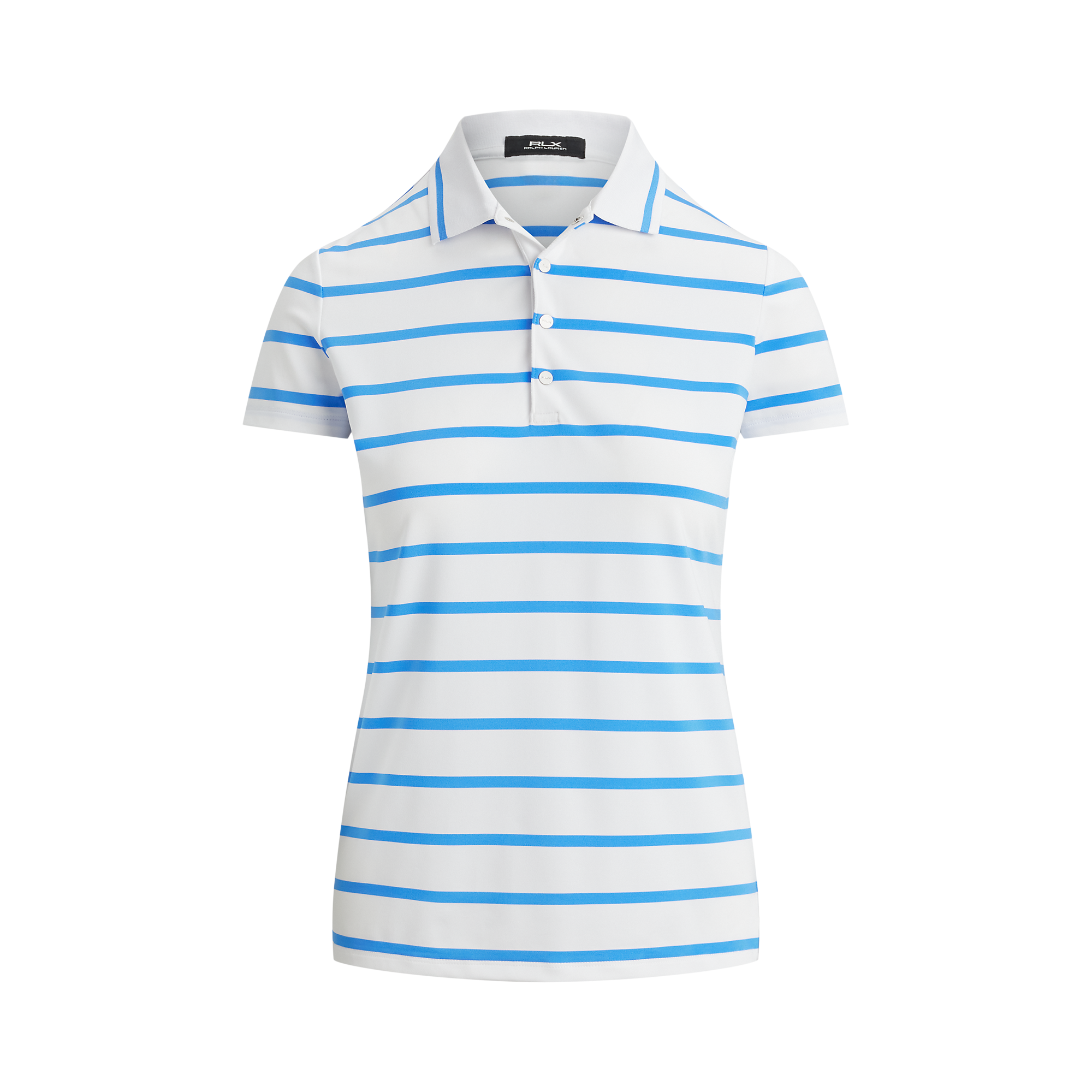 Striped Tailored Fit Stretch Jersey Women's Short Sleeve Golf Polo Shirt