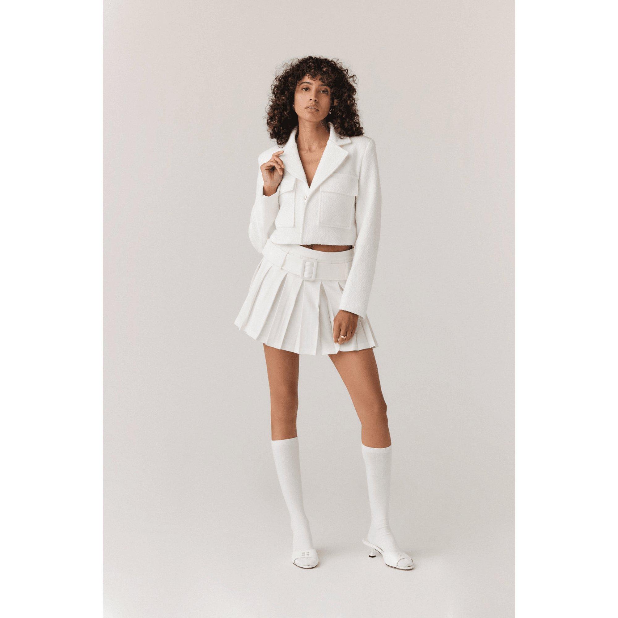 Boucl&eacute; Cropped Blazer Women's Golf Jacket
