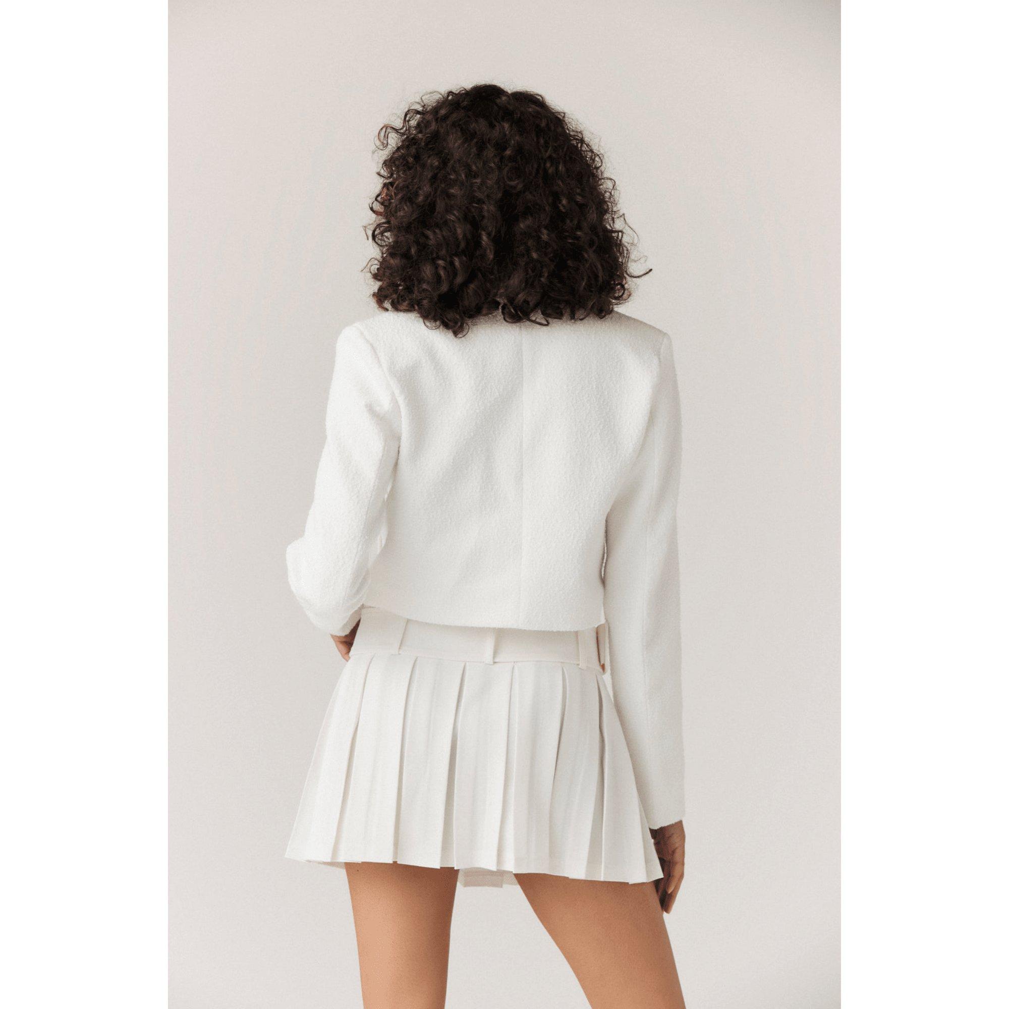 Boucl&eacute; Cropped Blazer Women's Golf Jacket