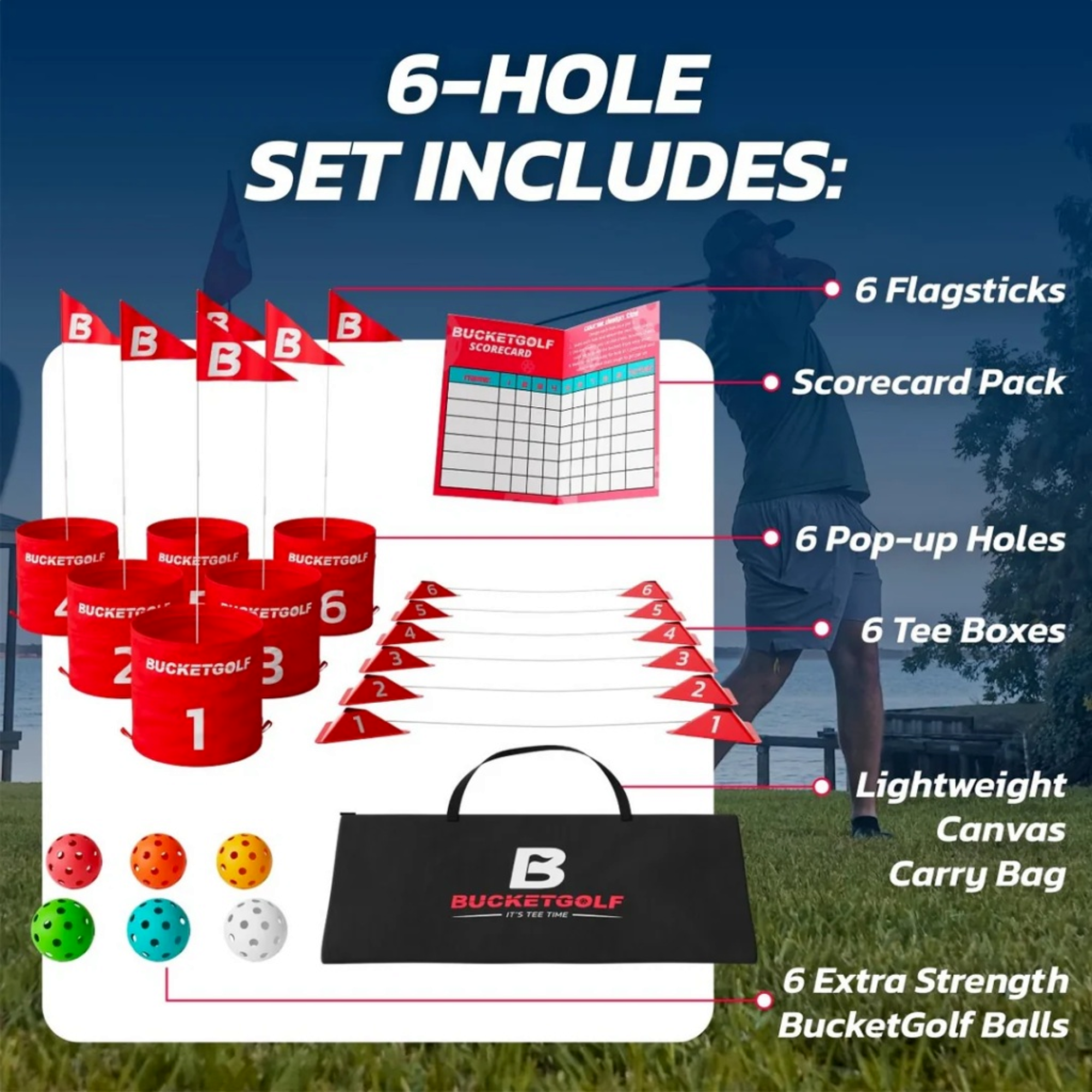 BucketGolf 6-Hole Golf Game Set