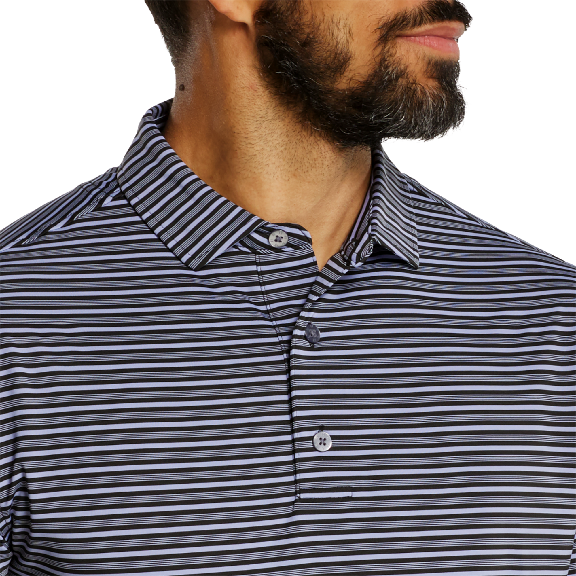 Shirting Stripe Lisle Men's Short Sleeve Golf Polo Shirt
