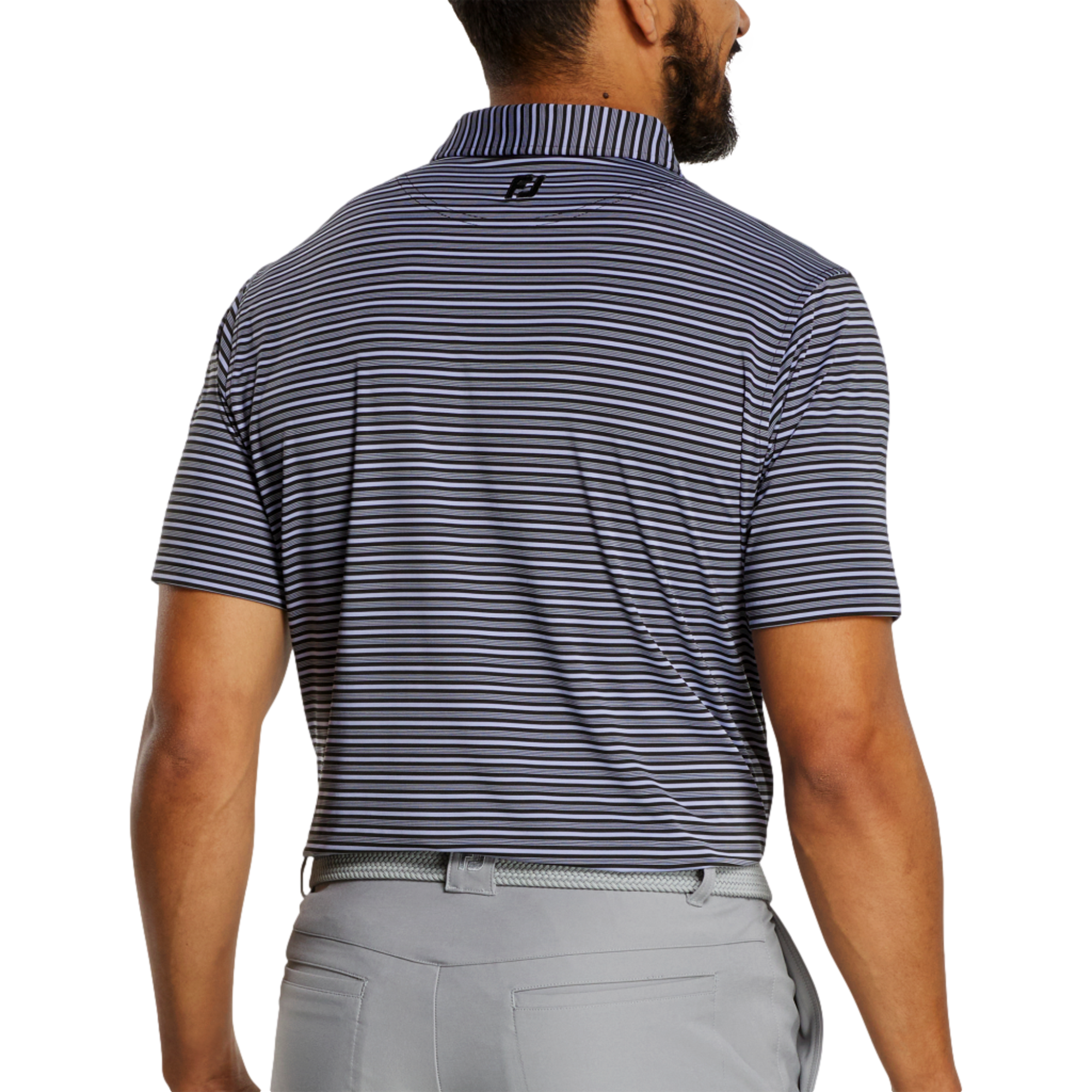 Shirting Stripe Lisle Men's Short Sleeve Golf Polo Shirt