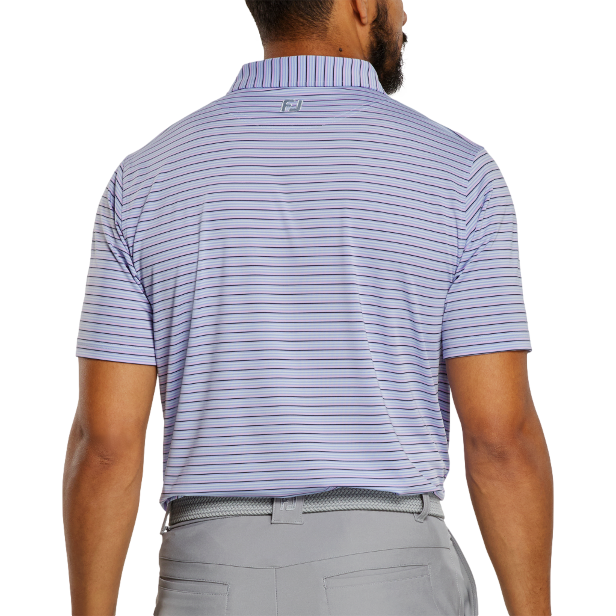 Multi Stripe Lisle Men's Short Sleeve Golf Polo Shirt