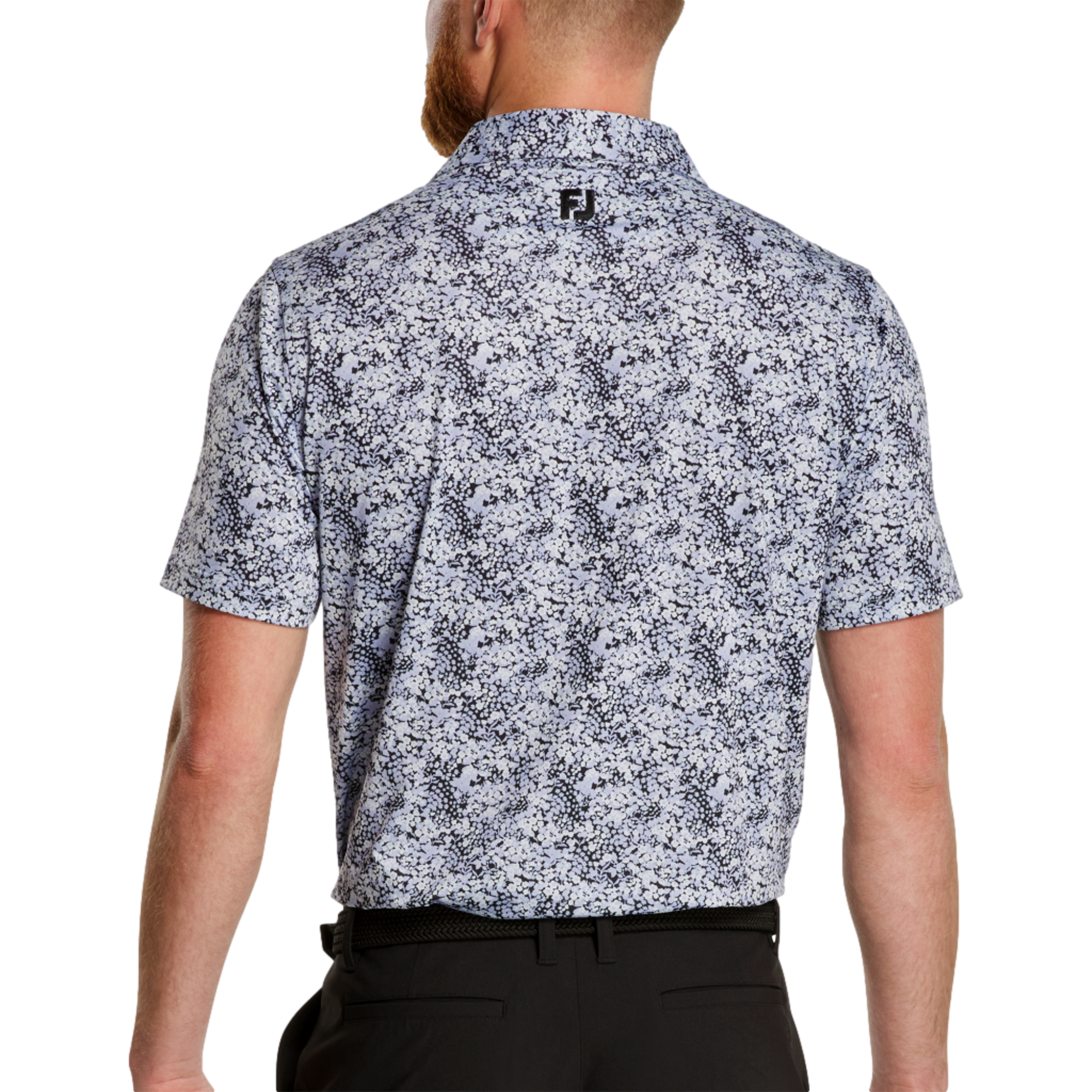 Garden Print Lisle Men's Short Sleeve Golf Polo Shirt