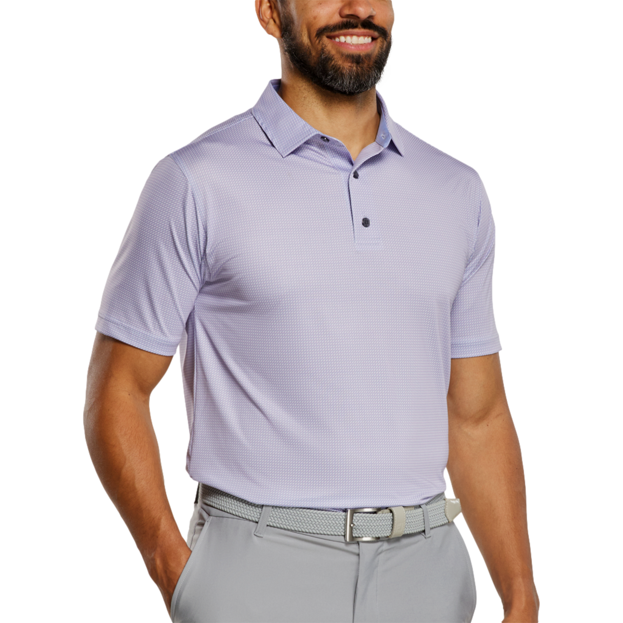 3D Print Lisle Men's Short Sleeve Golf Polo Shirt