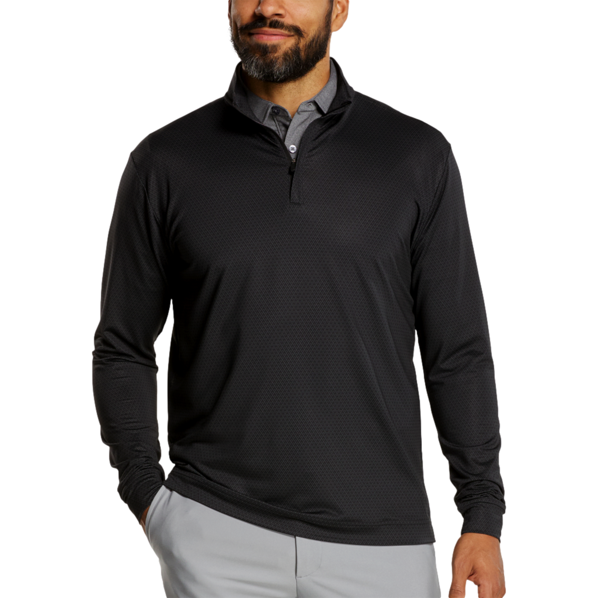 Tonal Diamond Deco Men's Golf Quarter Zip