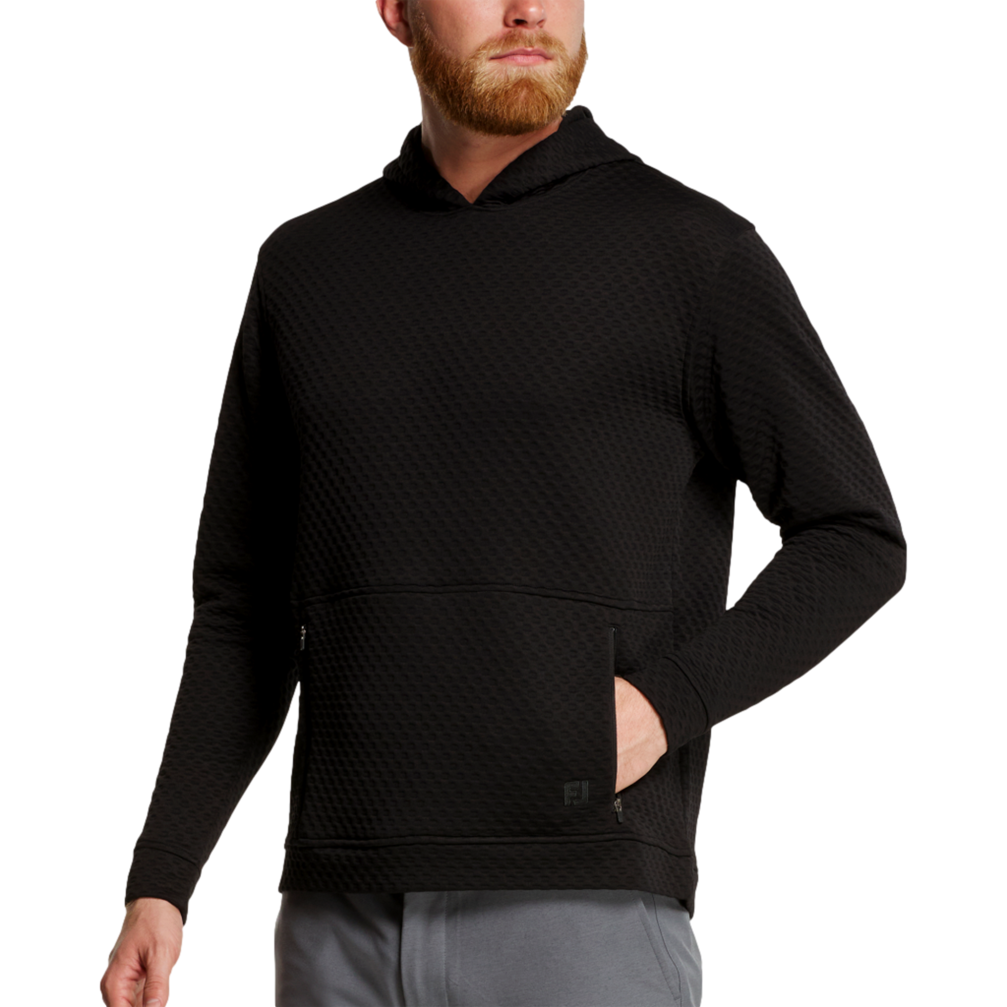 Textured Knit Men's Golf Pullover Hoodie