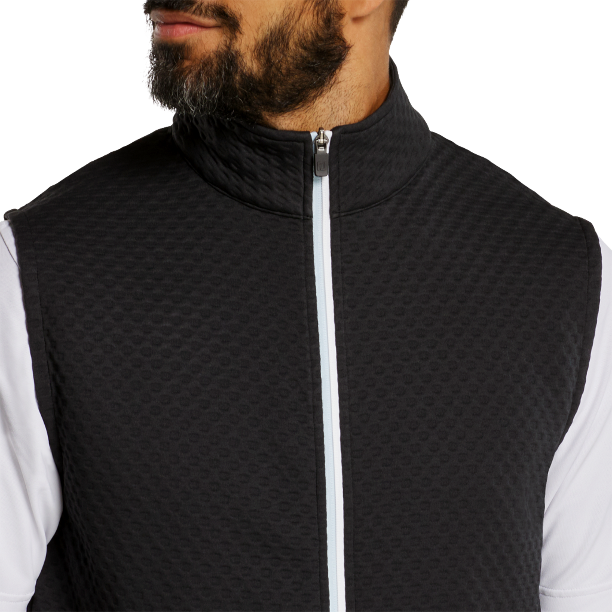Textured Knit Men's Full Zip Vest