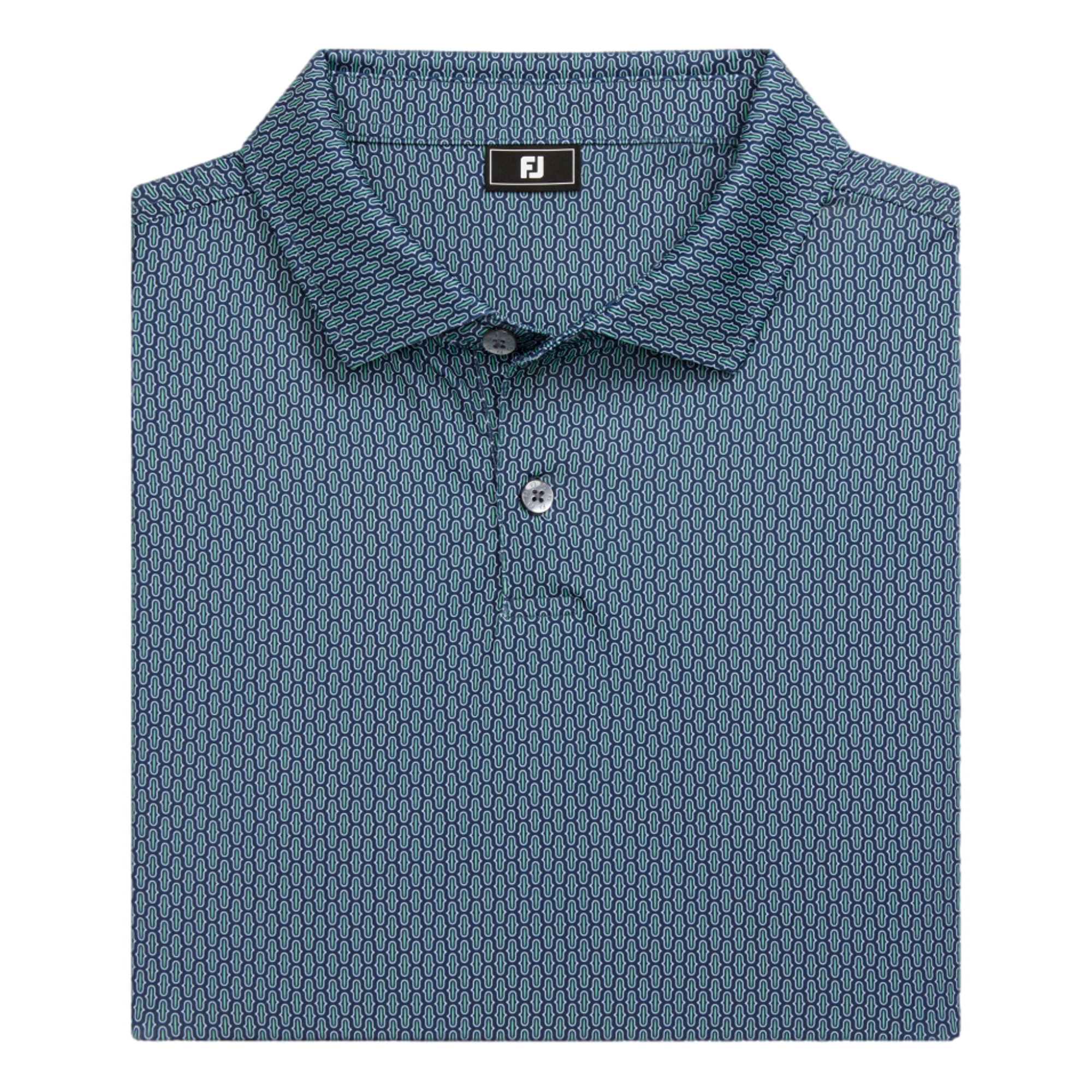 Bracket Print Lisle Men's Short Sleeve Golf Polo Shirt