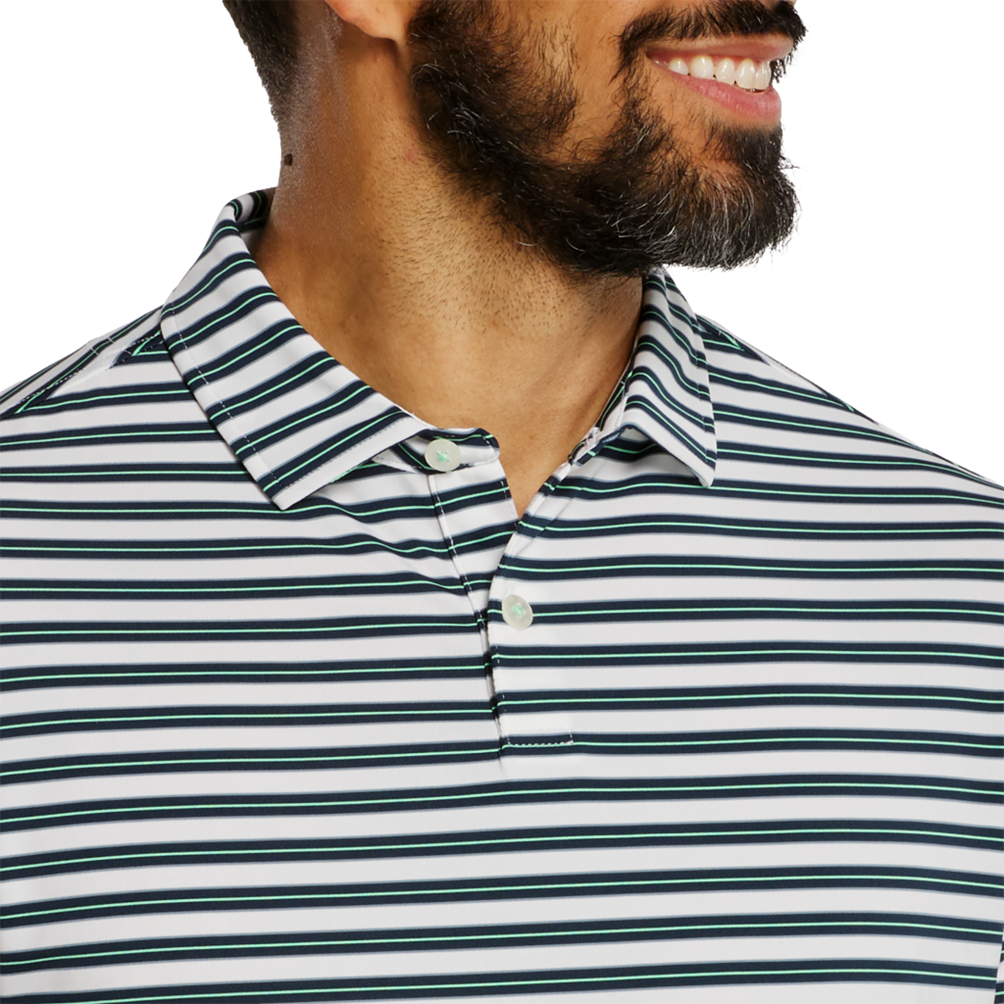 Classic Stripe Lisle Men's Short Sleeve Golf Polo Shirt