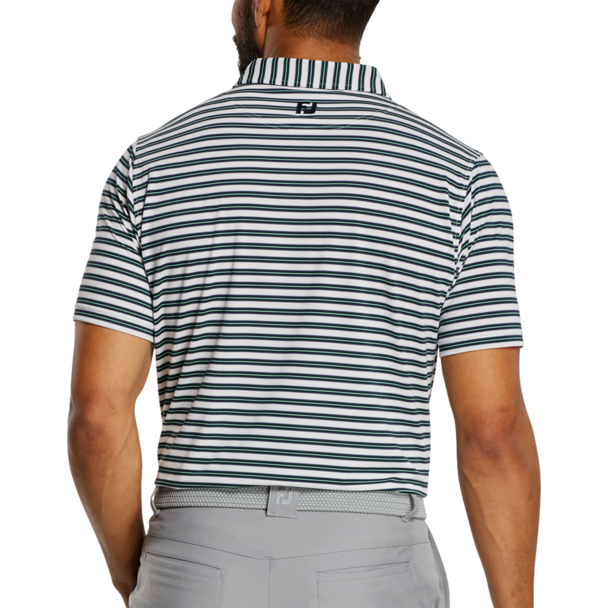 Classic Stripe Lisle Men's Short Sleeve Golf Polo Shirt