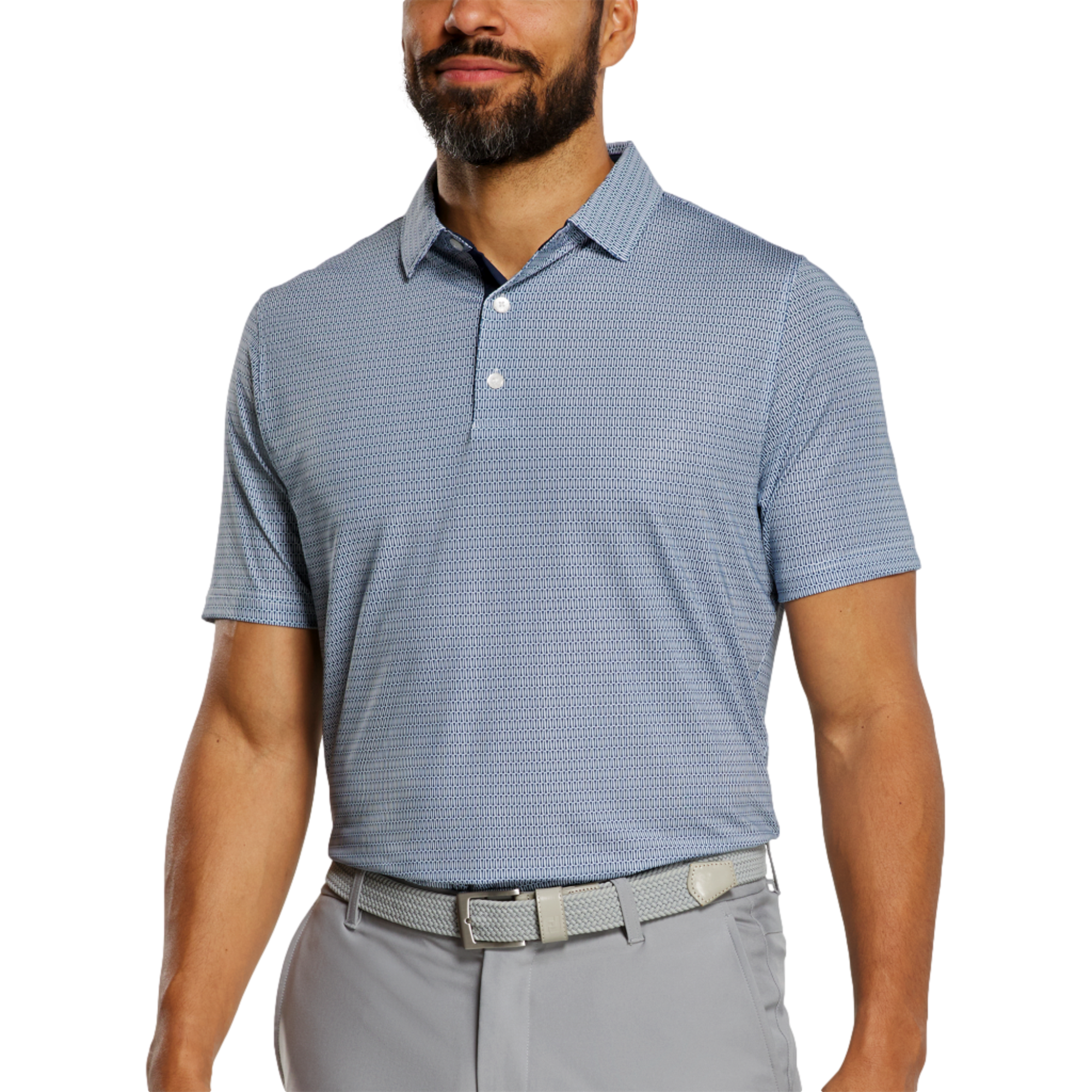 Tee Geo Print Lisle Men's Short Sleeve Golf Polo Shirt