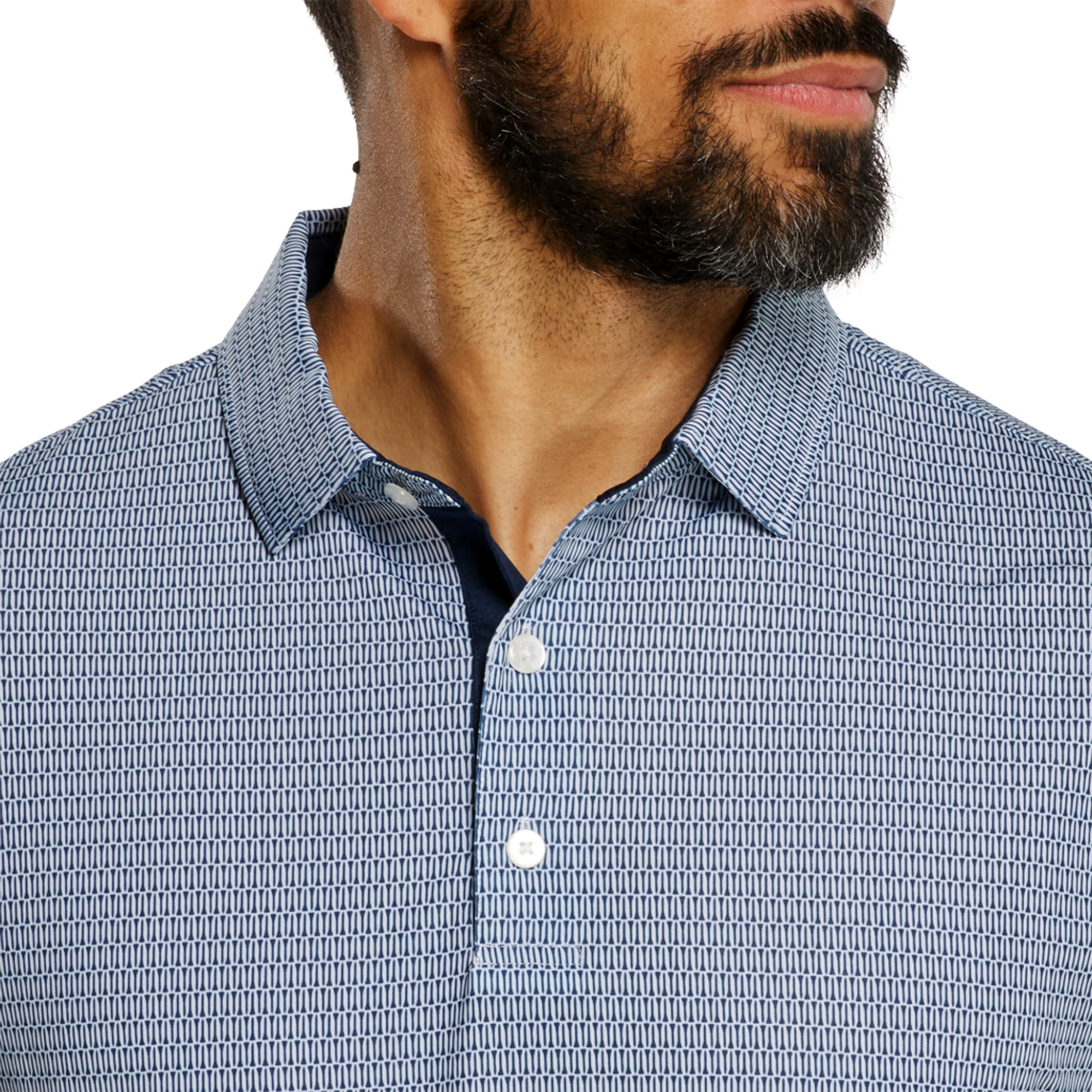 Tee Geo Print Lisle Men's Short Sleeve Golf Polo Shirt