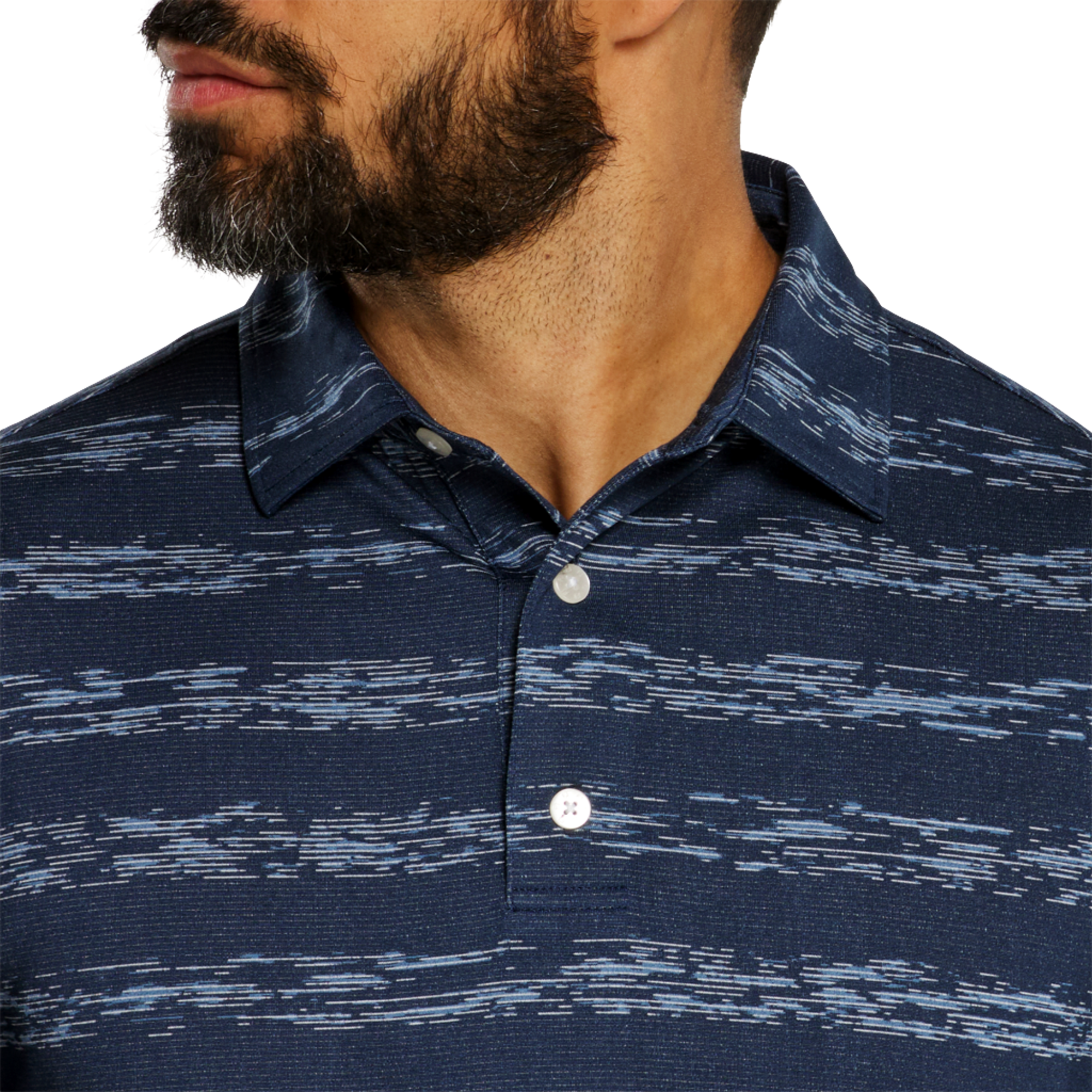 Ikat Stripe Lisle Men's Short Sleeve Golf Polo Shirt