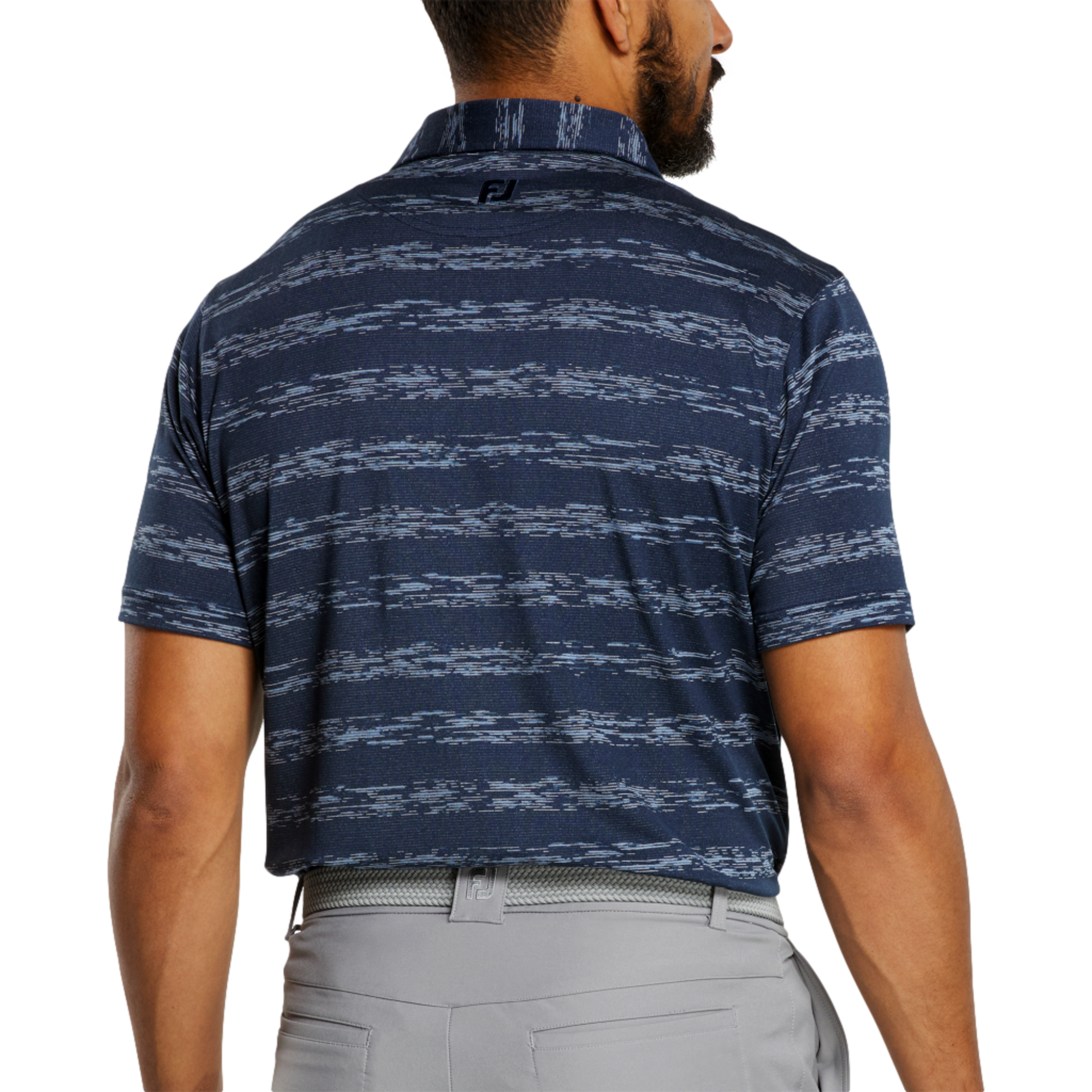 Ikat Stripe Lisle Men's Short Sleeve Golf Polo Shirt