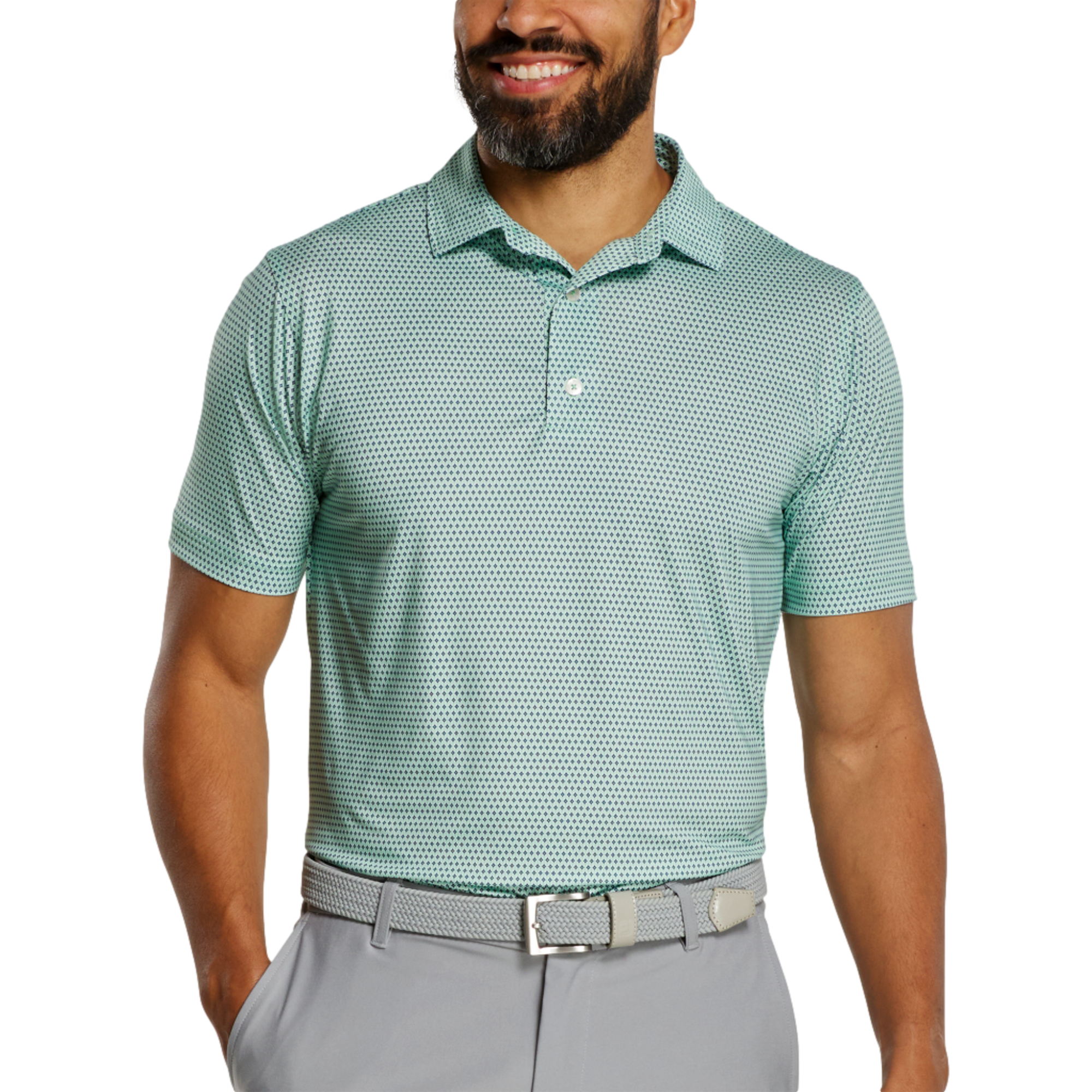 Steller Print Lisle Men's Short Sleeve Golf Polo Shirt